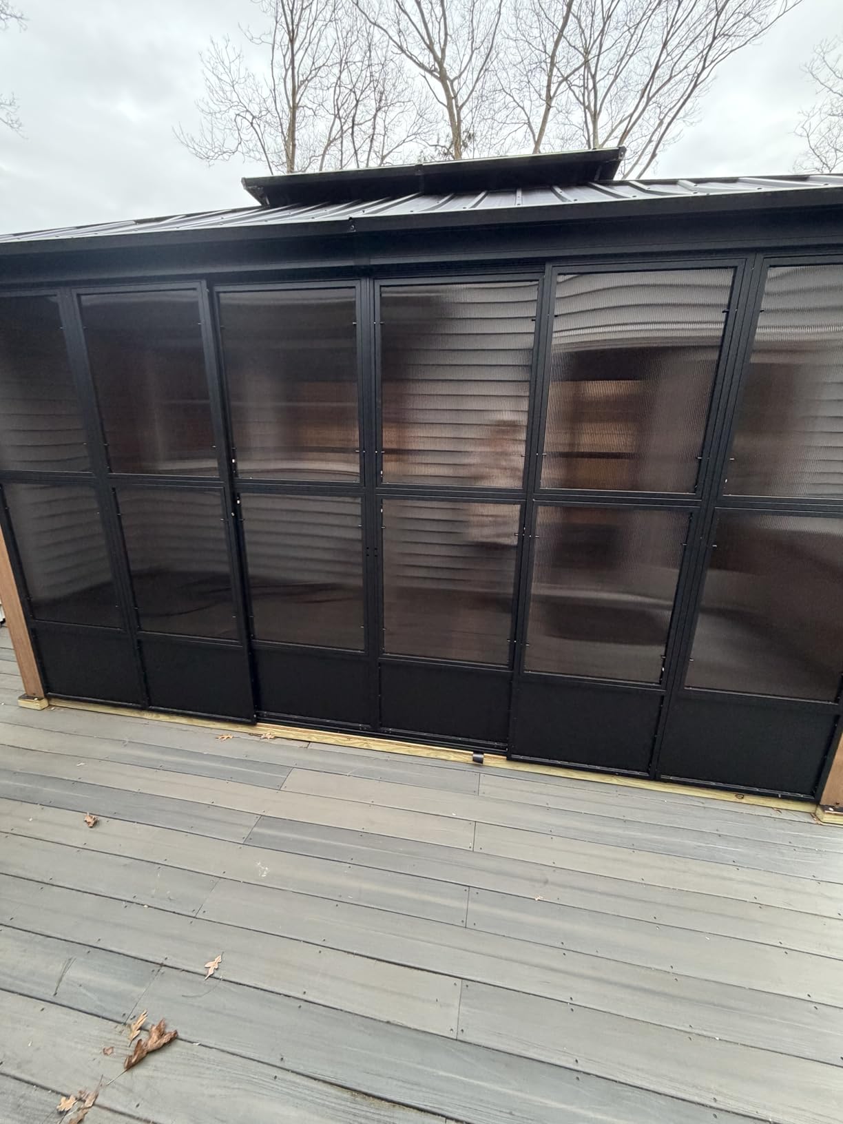 PURPLE LEAF Sunroom 12' x 16' Enclosed Gazebo with Light, Sliding Doors customer photo 2