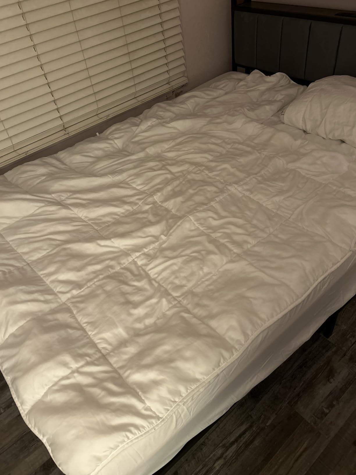 OLEVS King Bed Frame with Headboard, Metal Platform Bed King Size with 2-Tier Storage, LED Light & Charging Station Type C, No Box Spring Needed, Easy Assembly customer photo 2