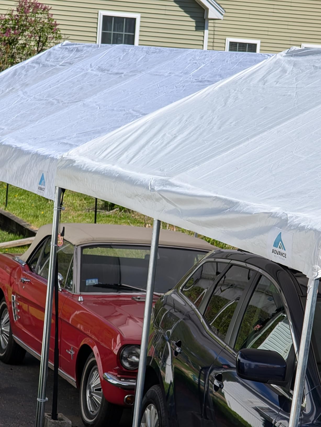 ADVANCE OUTDOOR 12x20 ft Heavy Duty Carport Potable Car Canopy Garage Party Tent Boat Shelter, Adjustable Height from 9.8 ft to 11.3 ft, Gray customer photo 1