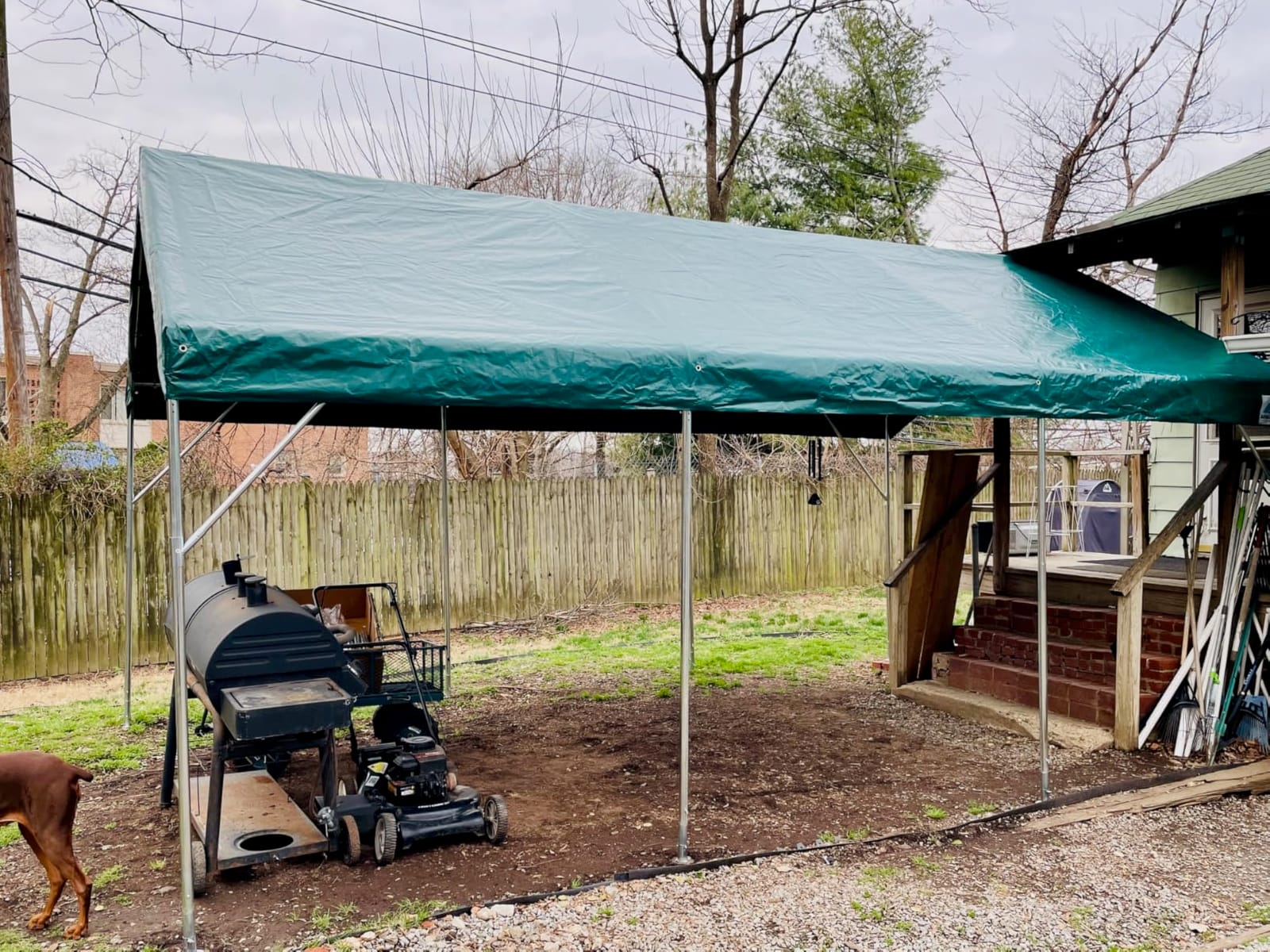ADVANCE OUTDOOR 12x20 ft Heavy Duty Carport Potable Car Canopy Garage Party Tent Boat Shelter, Adjustable Height from 9.8 ft to 11.3 ft, Gray customer photo 2
