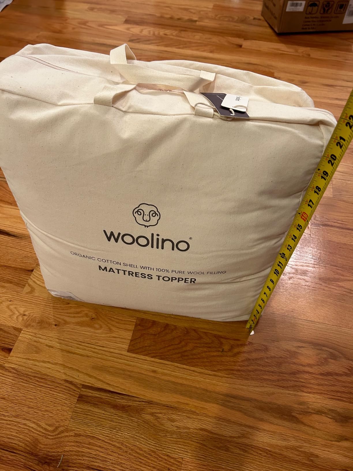 Woolino Wool Mattress Topper, Oeko-TEX Standard 100, Merino Wool Fill, Organic Cotton Sateen, Natural Temperature Regulating, Cooling, Pressure Relief, 1.2 inch, Twin 39 x 76 in customer photo 1