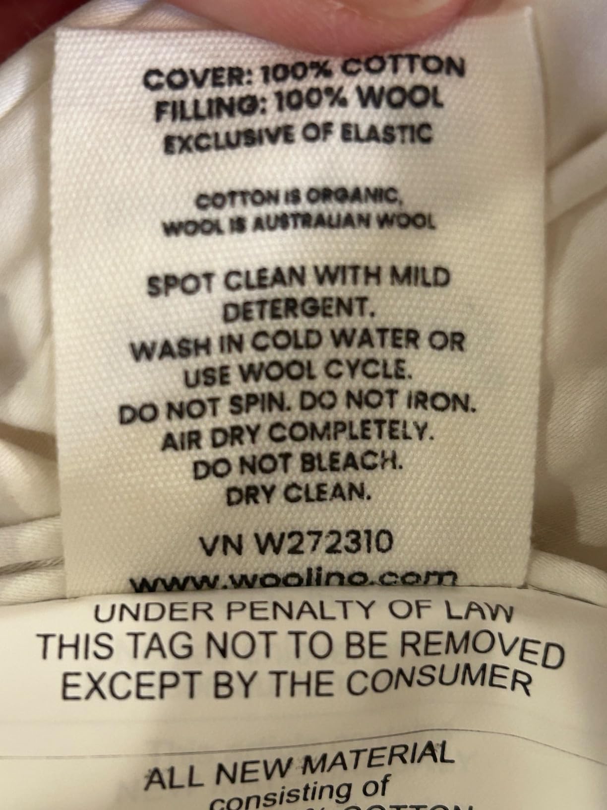 Woolino Wool Mattress Topper, Oeko-TEX Standard 100, Merino Wool Fill, Organic Cotton Sateen, Natural Temperature Regulating, Cooling, Pressure Relief, 1.2 inch, Twin 39 x 76 in customer photo 2