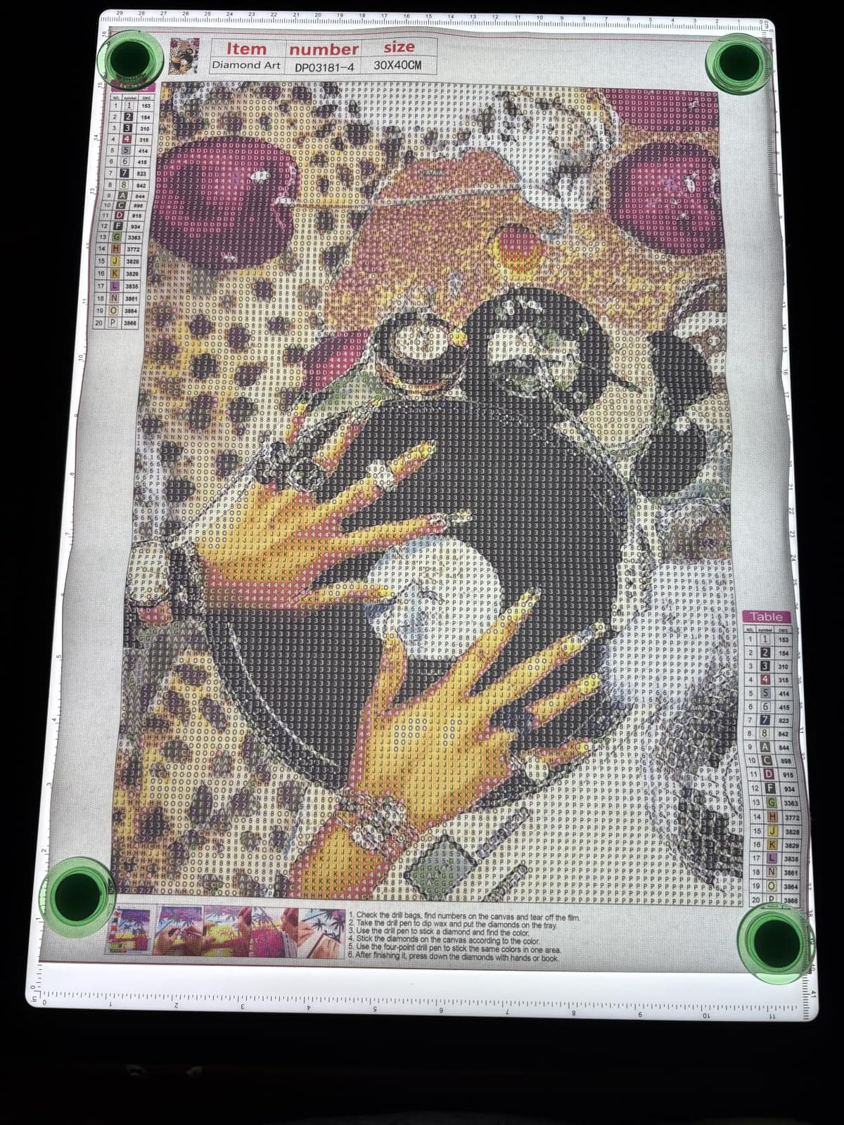 Rechargeable A3 Light Board for Diamond Painting, 5600 Lux Tracing Light Box with Side Physical Buttons, 3 Colors and 6 Levels of Brightness, LED Light Pad for Diamond Art, Drawing, Weeding Vinyl customer photo 1