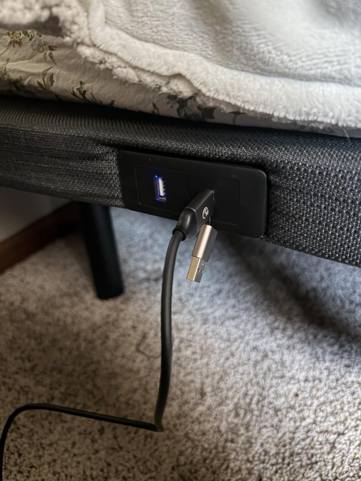 Amada Split King Adjustable Bed Frame with Massage and Zero Gravity | Head and foot incline for reading and TV, independent control for couples, dual-side USB charging, under-bed nightlight customer photo 2