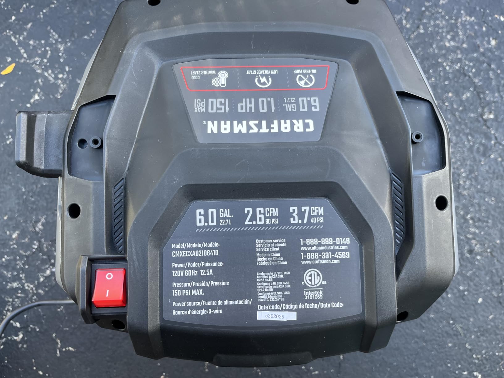 CRAFTSMAN 6 Gallon 150 PSI Oil-Free Pancake Air Compressor CMXECXA02106410 customer photo 1