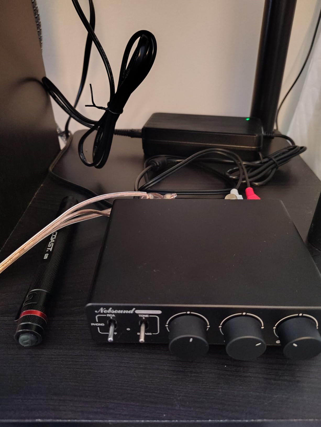 Nobsound 300Wx2 Stereo Amplifier with Phono Input - HiFi Class D Mini Power Amp for Home Theater, Turntables, Studio Monitor | TPA3255 Chip, RCA/MM Inputs, Bass/Treble Control (NS-13G MAX DC 48V) customer photo 1