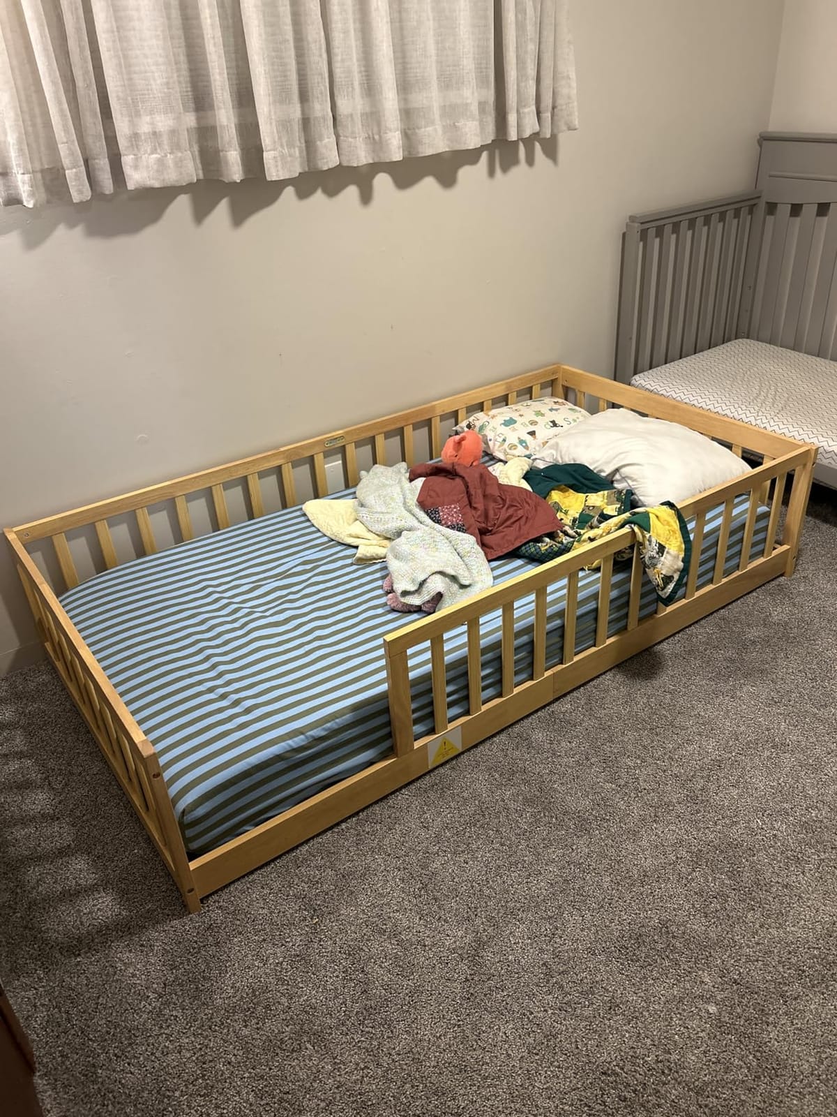 PVWIIK Twin Size Montessori Toddler Floor Bed with Wood Slats for Girls and Boys customer photo 2