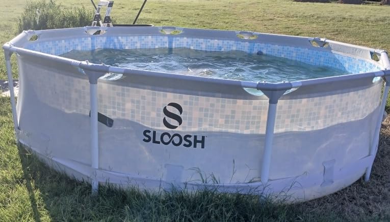 SLOOSH Round Above Ground Pool - 15ft x 42inch Outdoor Round Frame Above Ground Swimming Pool Set Kiddie Pool for Kids Adults with Filter Pump Ladder customer photo 1