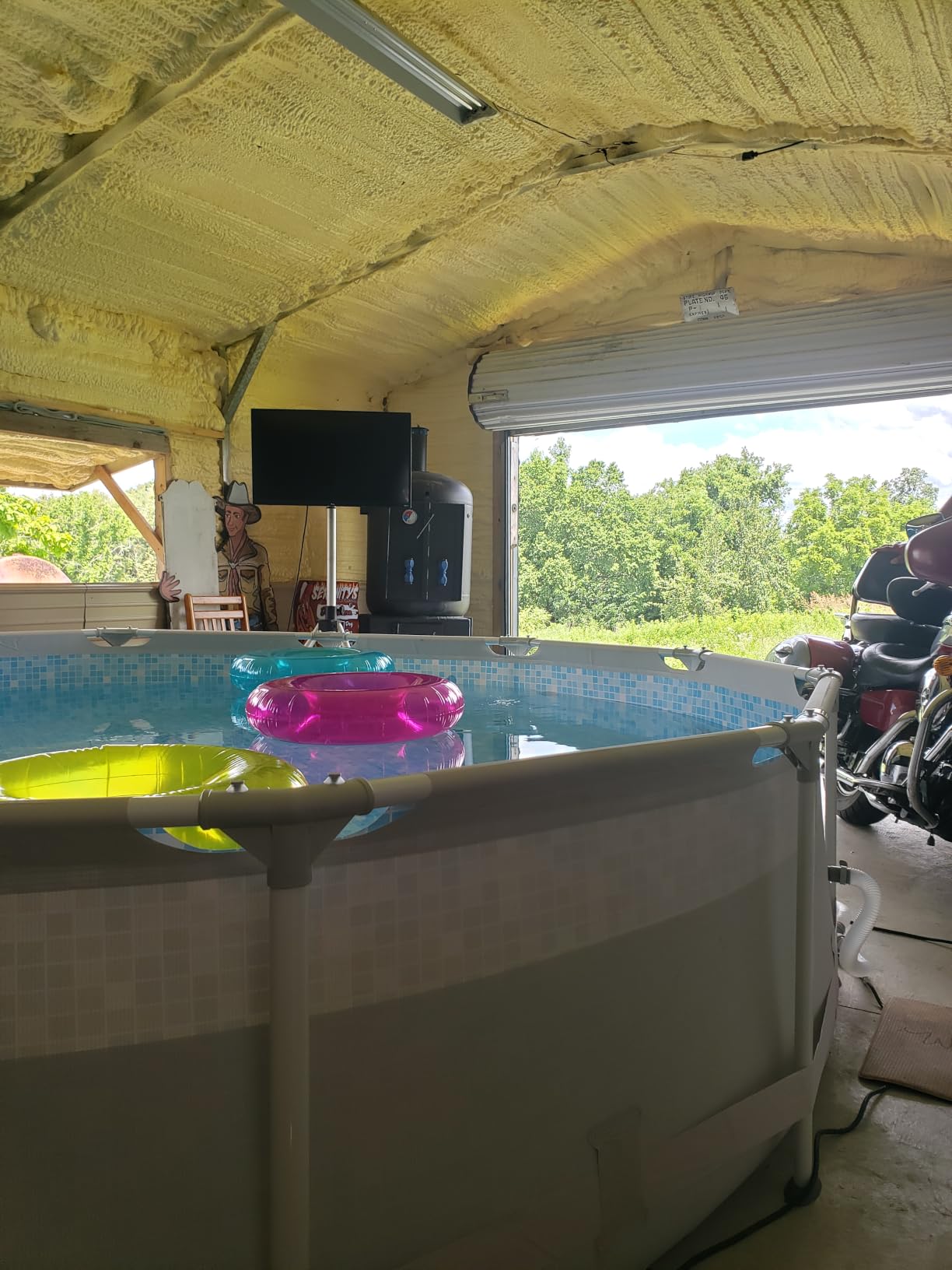 SLOOSH Round Above Ground Pool - 15ft x 42inch Outdoor Round Frame Above Ground Swimming Pool Set Kiddie Pool for Kids Adults with Filter Pump Ladder customer photo 2