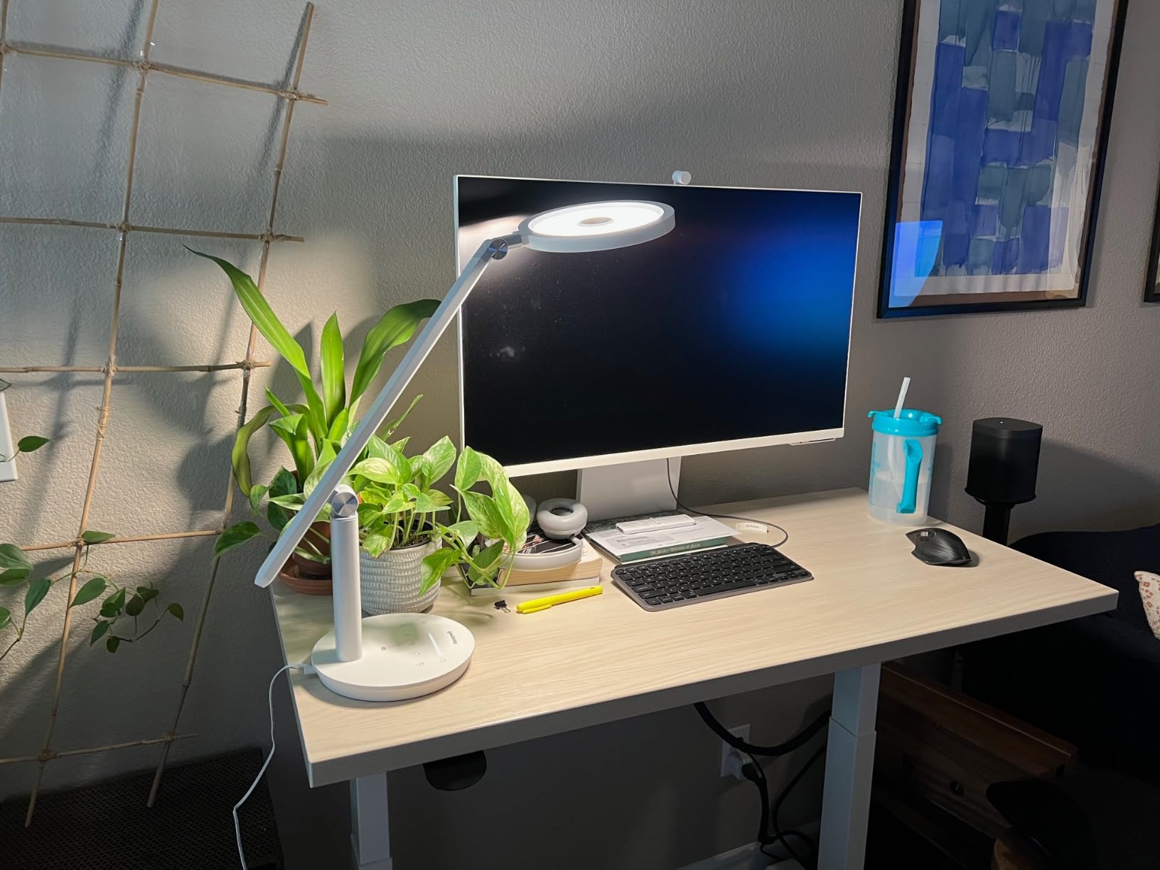 Honeywell H6 Desk Lamp for Home Office, Dimmable Reading Table Light, White | Sunturalux CRI≥97, RG0 Low Blue Light, Flicker-Free, 800LM Dimmable with Timer for Webcam, Study, Office & Bedroom customer photo 1