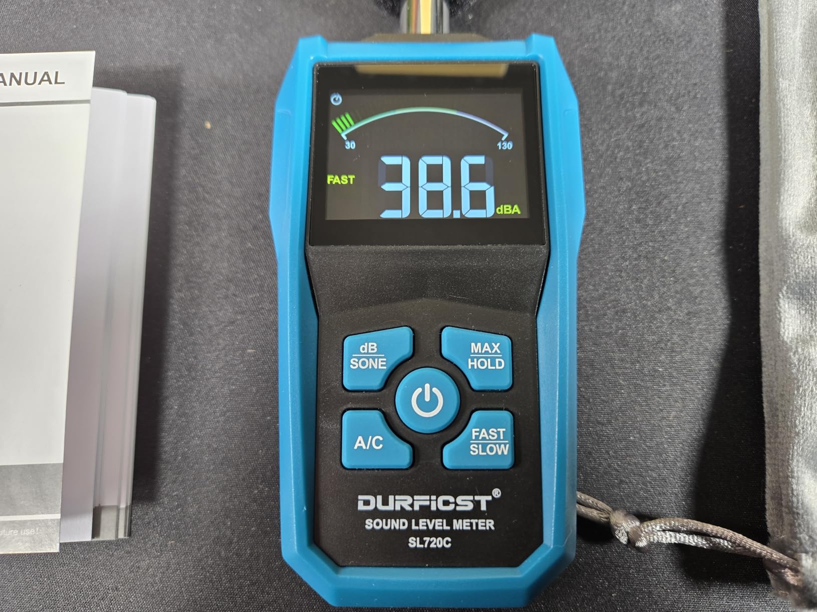 Decibel Meter, DURFICST Sound Level Meter, Noise Decibel Reader 30-130dB | Handheld DB Meter with A/C Weighted, dB/SONE, Fast/Slow, MAX/MIN, SPL Meter for Audio, Home, Industrial, Environmental Noise customer photo 1