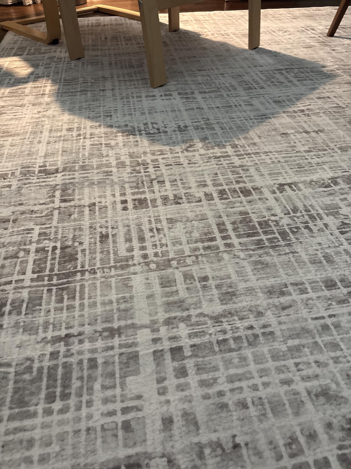 8x10 Washable Area Rug for Living Room Bedroom: Non-Slip Modern White Gray | Machine Washable TPR Backing, Stain-Resistant Low Pile, Pet & Kid Friendly, Abstract Decor for Dining Room, Dorm, Home Office customer photo 1