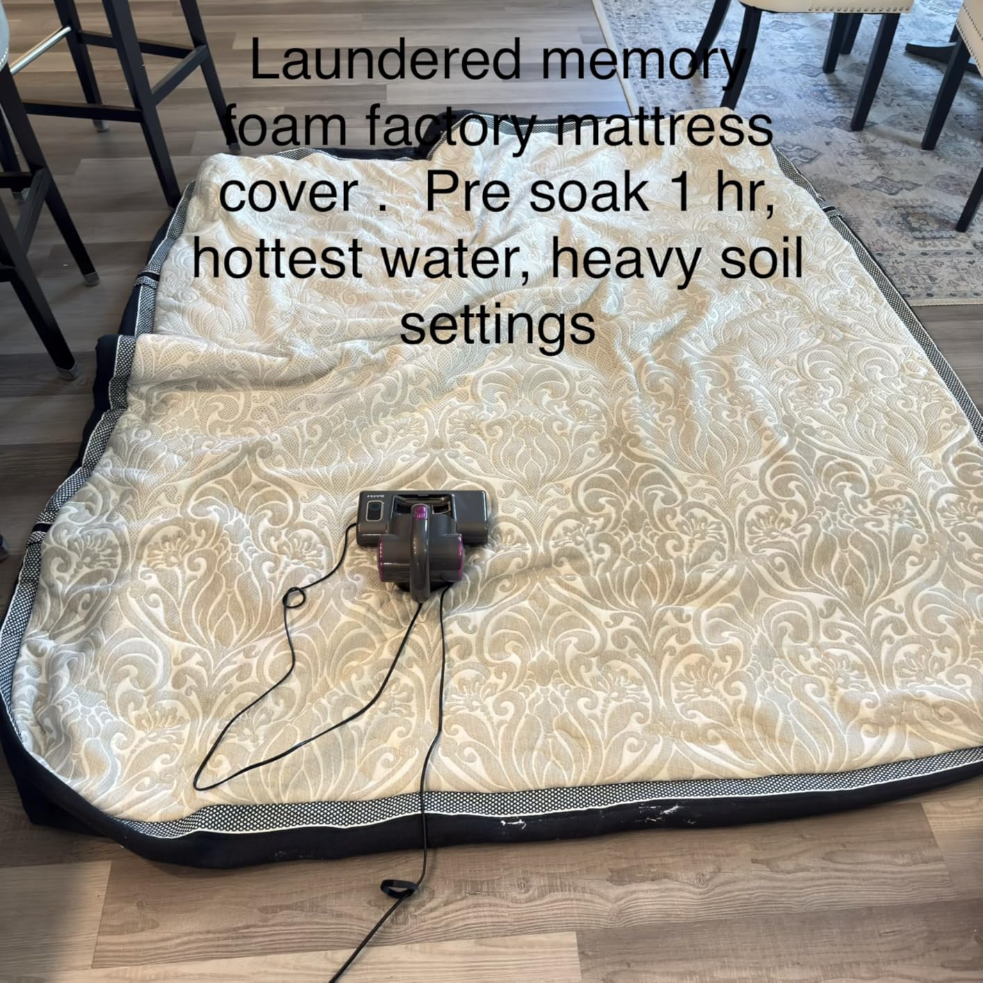 FEPPO Mattress Vacuum Cleaner, 16Kpa Bed Vacuum with 253.7nm UV-C Light | 140°F Heat, HEPA Filter, Ultrasonic & Green Dust Reveal Light, Handheld Vacuums for Bed, Couch, Crib (Corded, 500W) customer photo 2