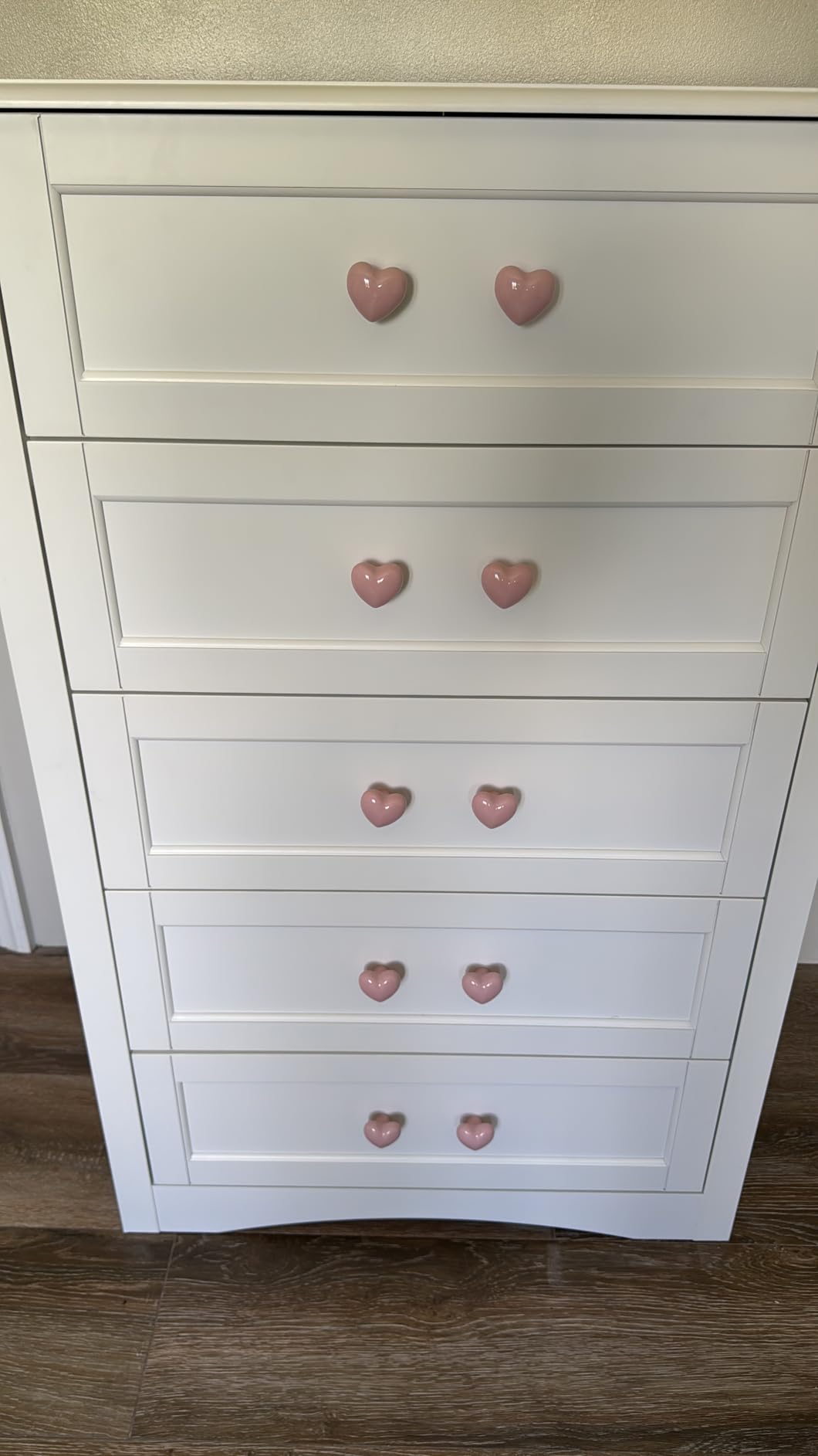 Gizoon 5 Drawer Dresser, White Wood Chest of Drawers for Bedroom | 43.3