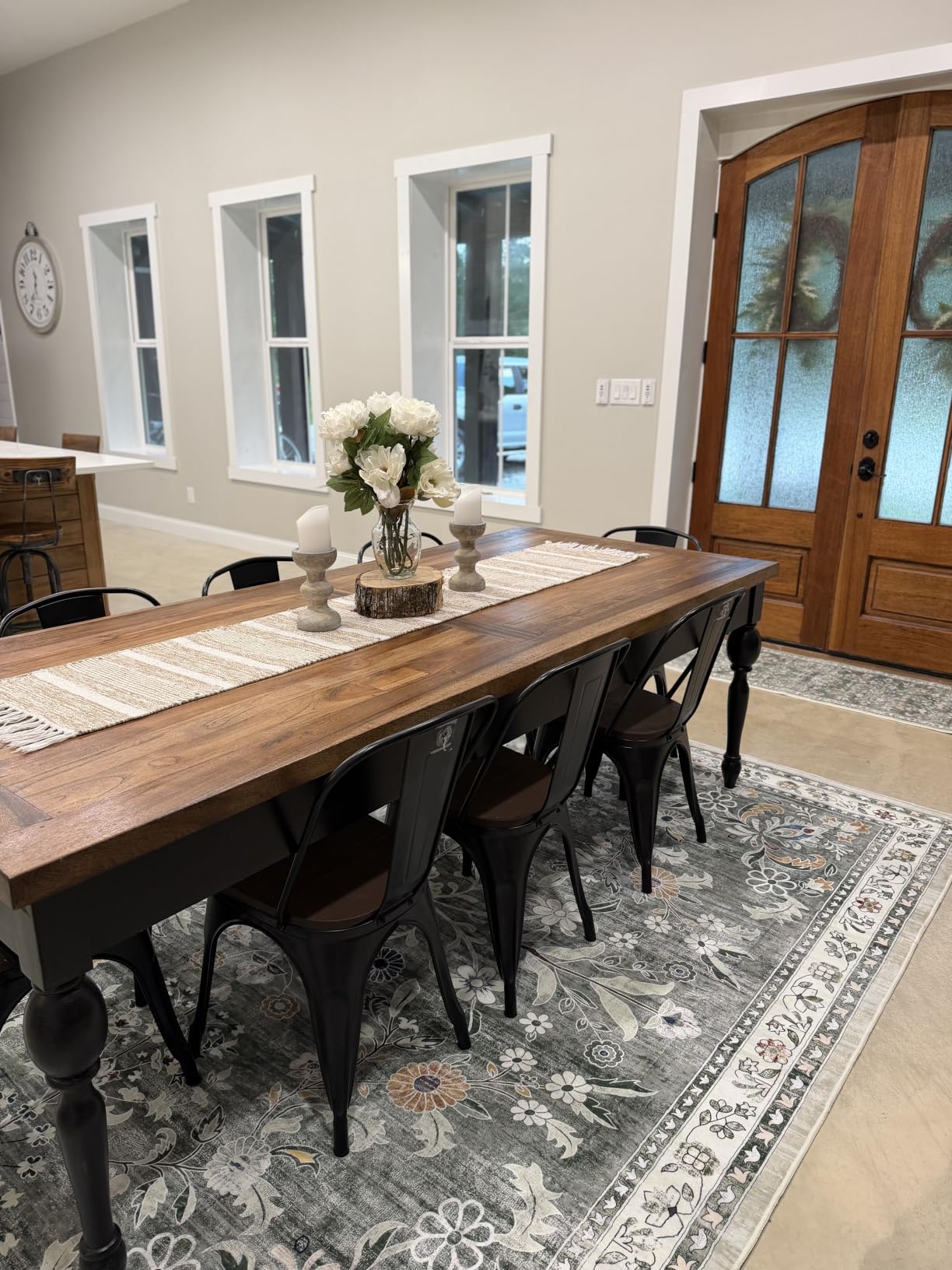 Yamaziot 2x8 Washable Hallway Runner Rug Non Slip Floral Carpet, Sage Green | Soft Boho Floral Kitchen Runner with Rubber Backing, Stain Resistant, Low Pile Distressed Carpet for Kitchen Hallway Entrance customer photo 1