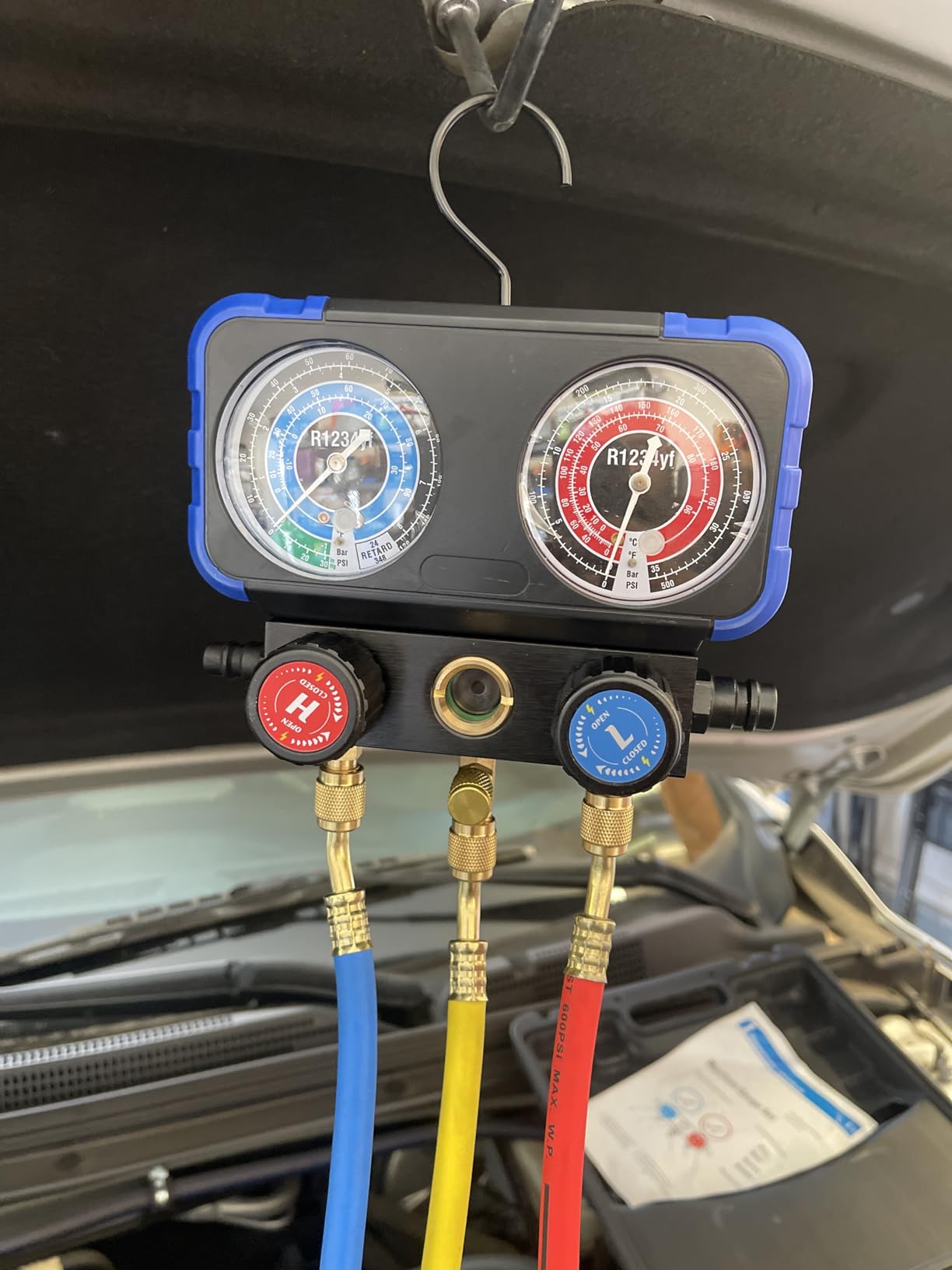 CALPOSE AC Manifold Gauge Set for R134a R410a R32 R22 Refrigerant customer photo 2