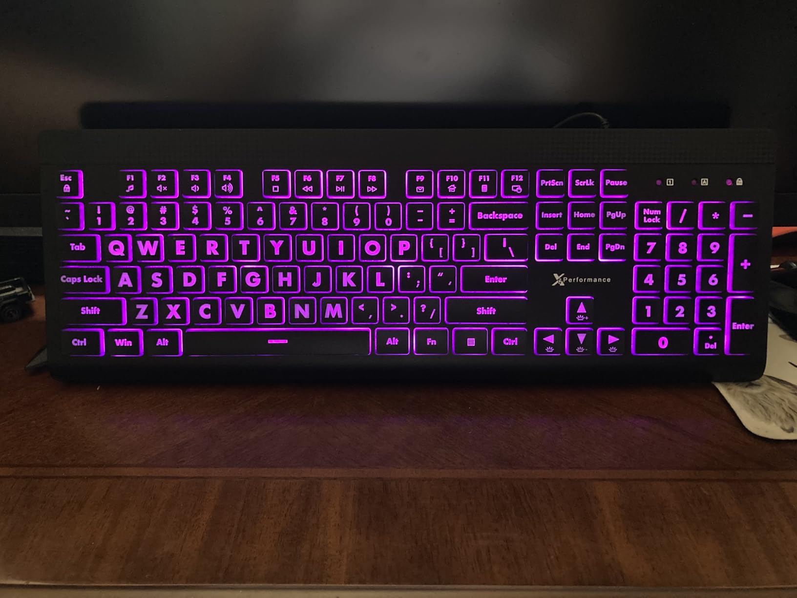 X9 Large Print Backlit Computer Keyboard - Easy to See Big Letters - Lighted USB Wired Keyboard with 7-Colors Backlight LED, Full Size Oversized Light Up Keyboard for Windows, PC, Laptop, Desktop customer photo 1
