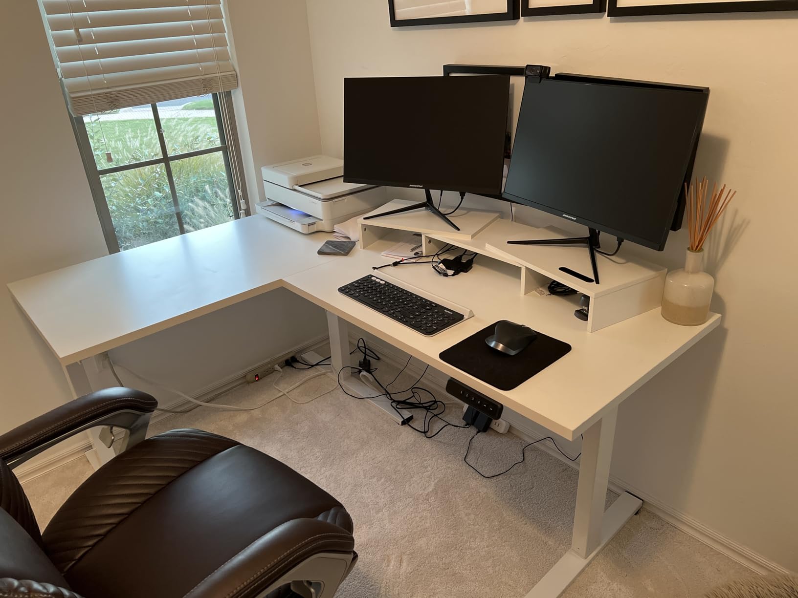 FLEXISPOT 71 x 63 Reversible L-Shaped Corner Standing Desk, Black | Height Adjustable, Large Workspace, Anti-Collision, Memory Presets, Sit Stand Desk for Home Office & Gaming customer photo 2
