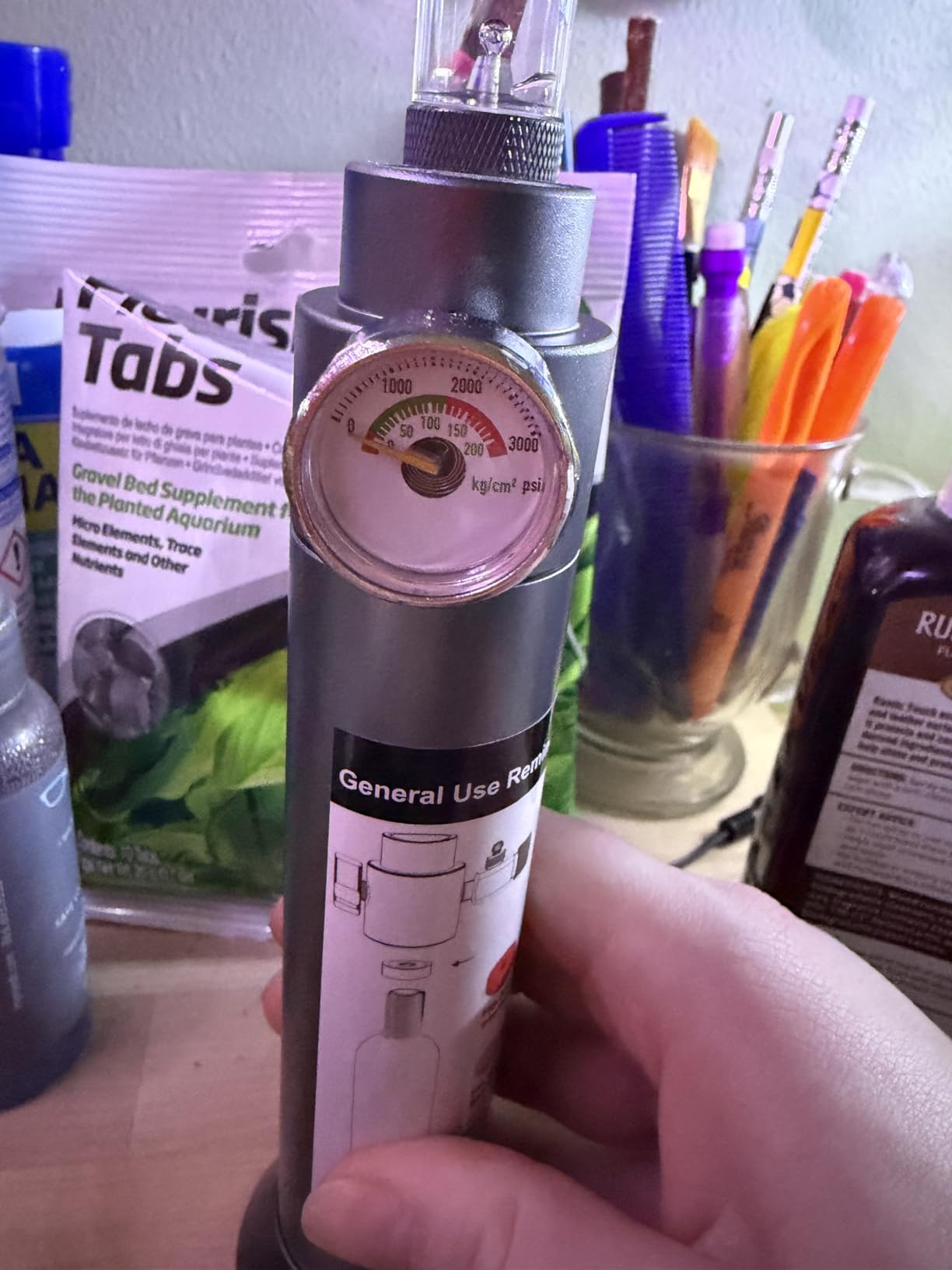 FZONE Desktop Aquarium CO2 System,45g CO2 Cartridge,5/8