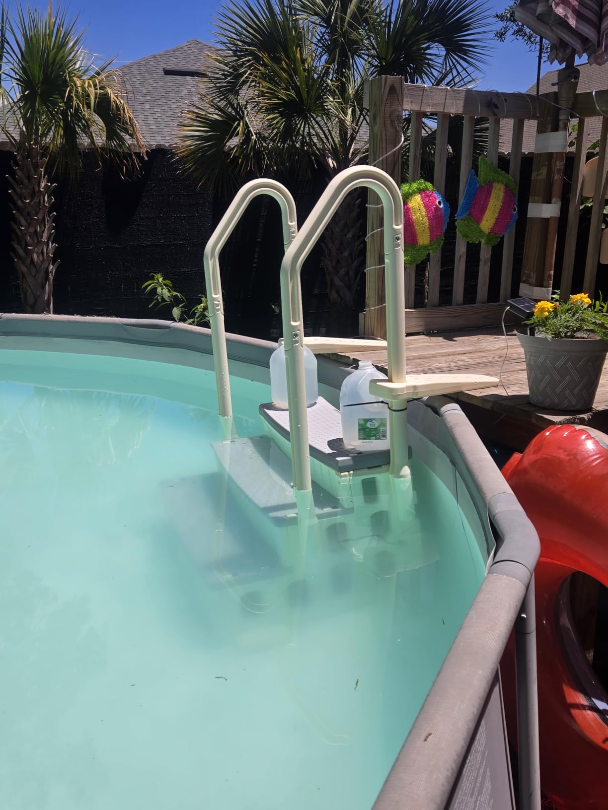 VINGLI Pool Ladder for Above Ground Pools 4-Step, Safety Stair - Beige&Gray customer photo 1