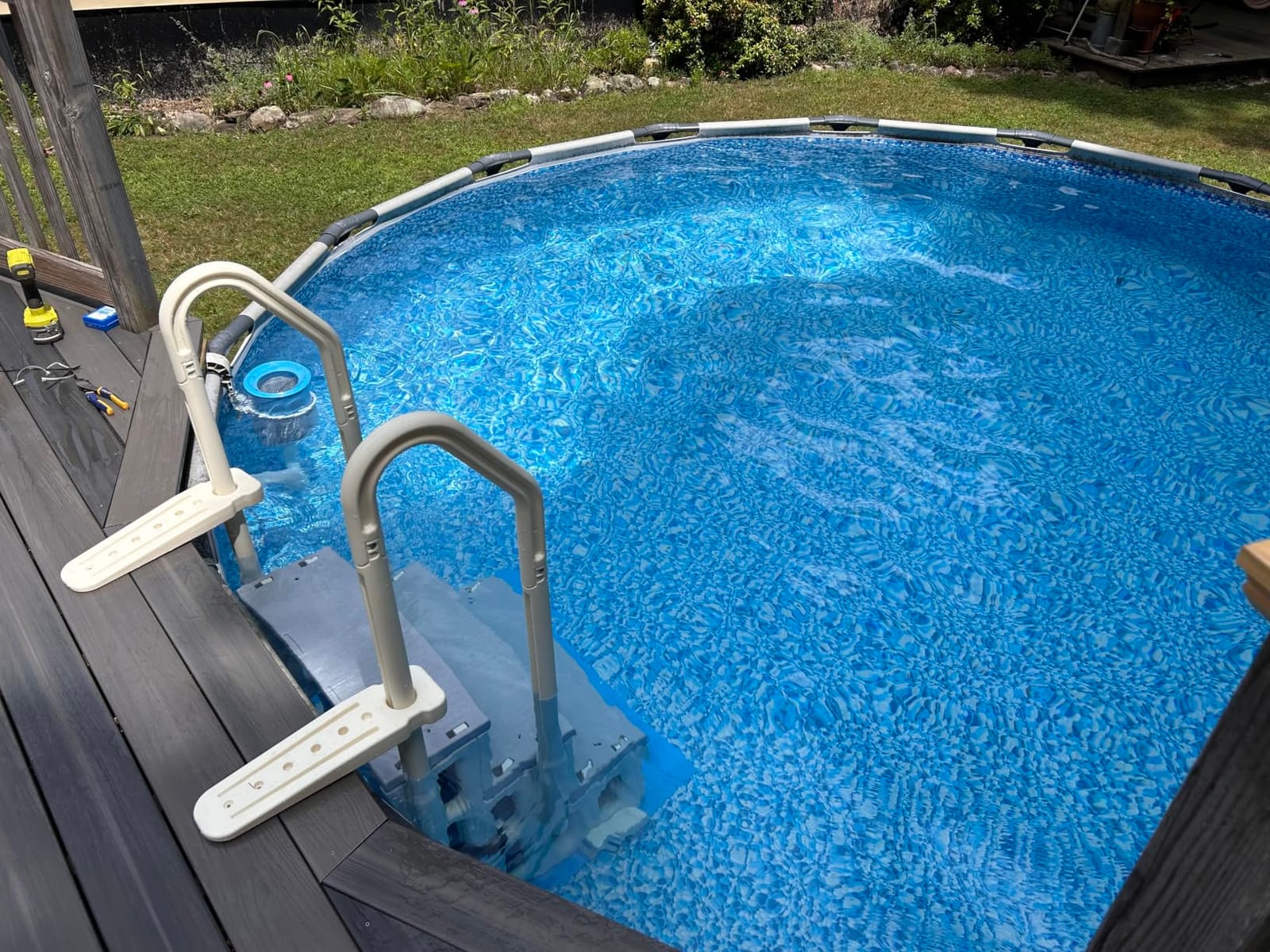 VINGLI Pool Ladder for Above Ground Pools 4-Step, Safety Stair - Beige&Gray customer photo 2
