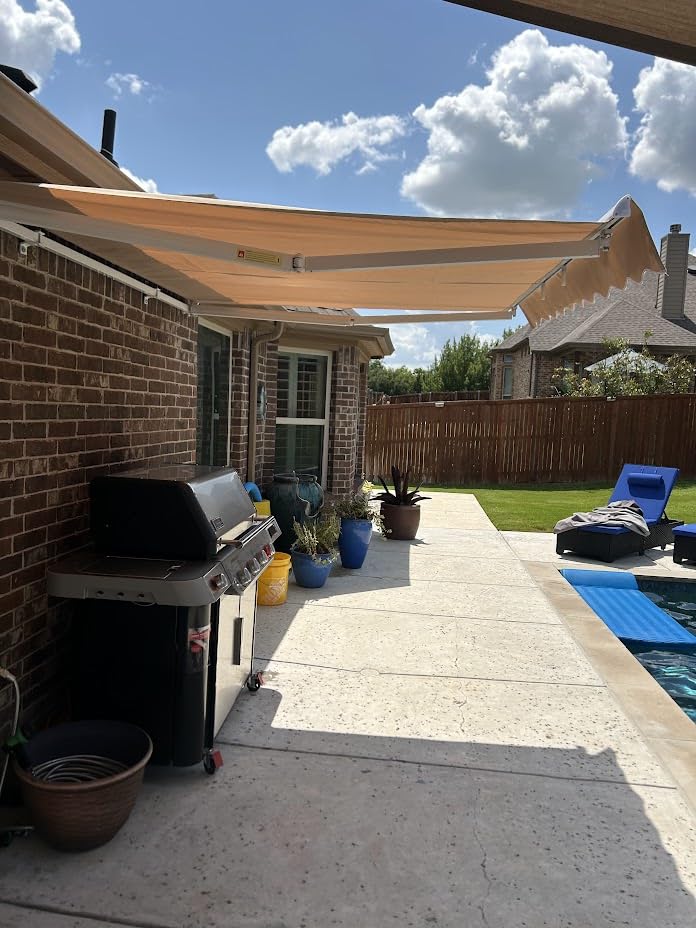 VEVOR Manual Retractable Awning, 13 x 8 ft Outdoor Patio Awning Retractable Sun Shade, Patio Door Window Awning Sunshade Shelter Water-Resistant Polyester with Crank Handle for Balcony, Backyard customer photo 1