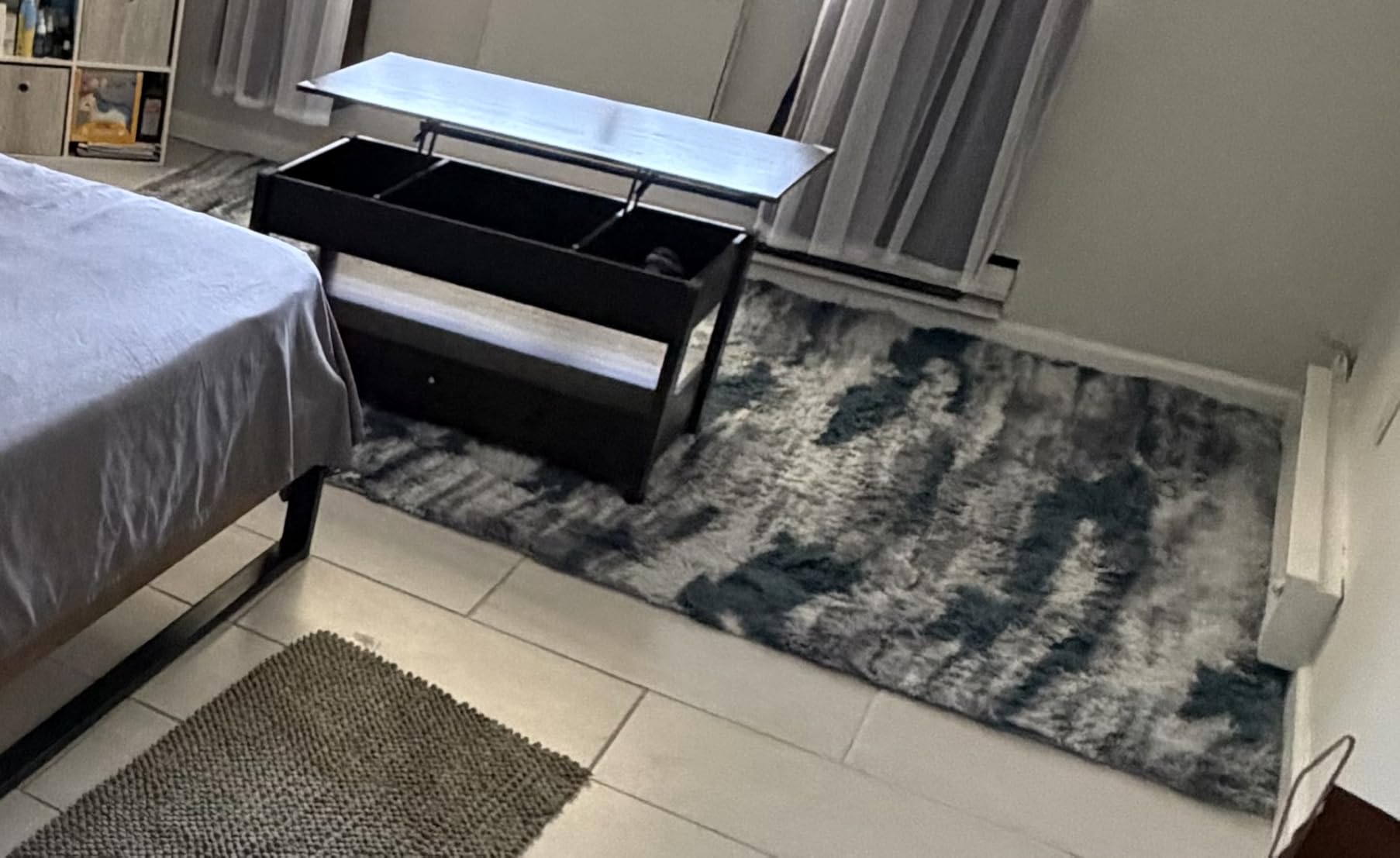 6x9 Ft Large Shag Rugs for Living Room Decor, Tie-Dyed Ultra Soft Fluffy Furry Area Rugs for Bedroom Indoor Floor, Aesthetic Carpet for Kids Home (Dark Grey) customer photo 2