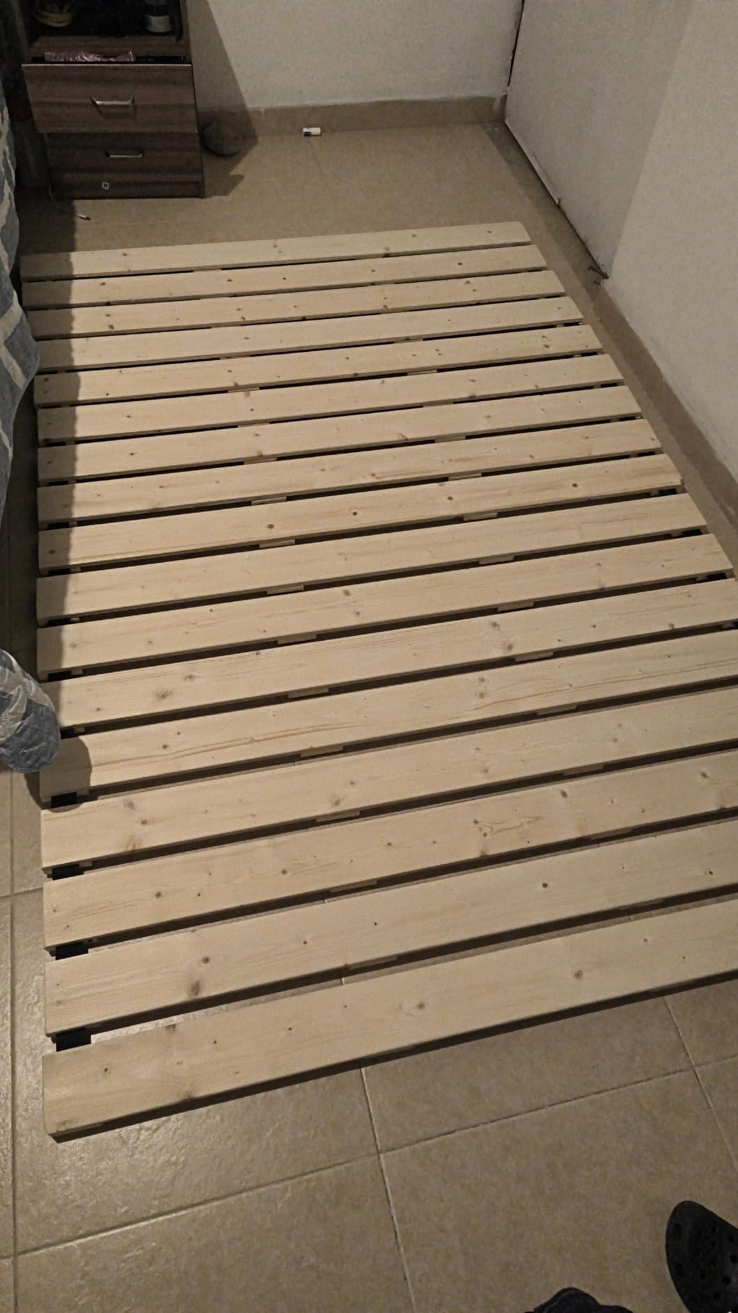 Floor Bed Frame King Size, Breathable Wooden Bed Plate, Wood Roll-Type Slatted Bed for Japanese Futon Mattress, Floor Sleep Bedding (King) customer photo 2