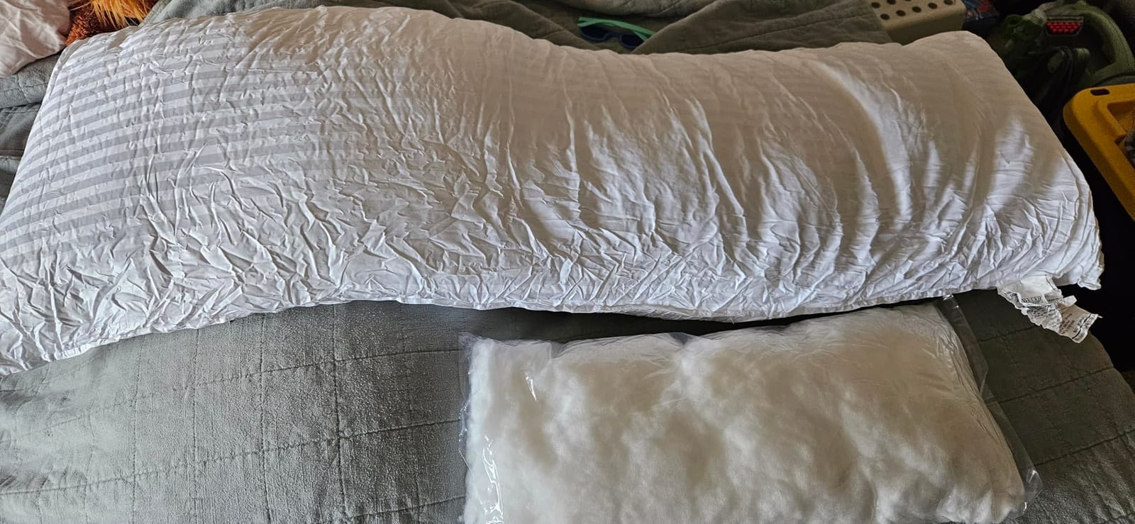 Beckham Hotel Collection Customizable Body Pillow with Soft Extra Fill - Cotton Shell & Soft Down Alternative Fill - 20x54 - Body Pillow Insert for Sleeping & Reading - Long Pillow For Side Sleepers customer photo 1