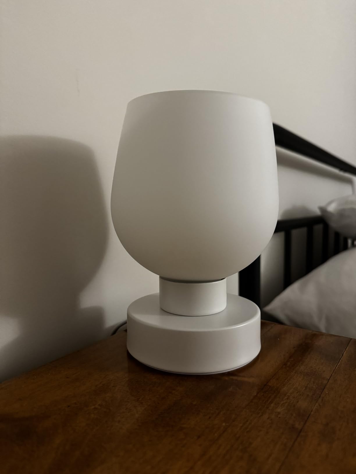 Seealle Small Touch Table Lamp for Nightstand, 3 Way Dimmable Bedside Lamp | White Glass Shade, Bedroom, Living Room, Night Stands, Small Spaces, LED Bulb Included, Gift Choice customer photo 2