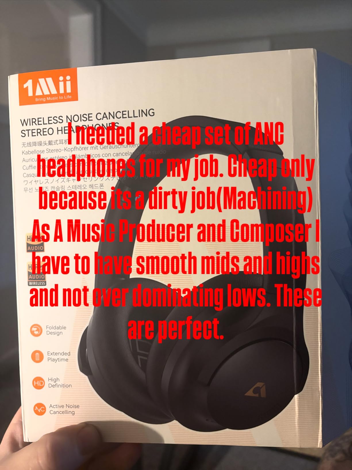 1Mii Y8+ Hybrid Active Noise Cancelling Headphones for Airplane & Travel customer photo 1