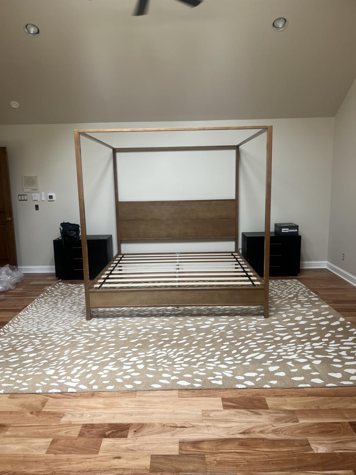 Luxury Handmade 100% Wool Area Rug - Antelope & Cheetah Print | Modern Animal Print Carpet in Neutral Grey, Ivory & Charcoal | Soft, Durable, Contemporary Living Room & Bedroom (Neutral, 5' x 8') customer photo 1