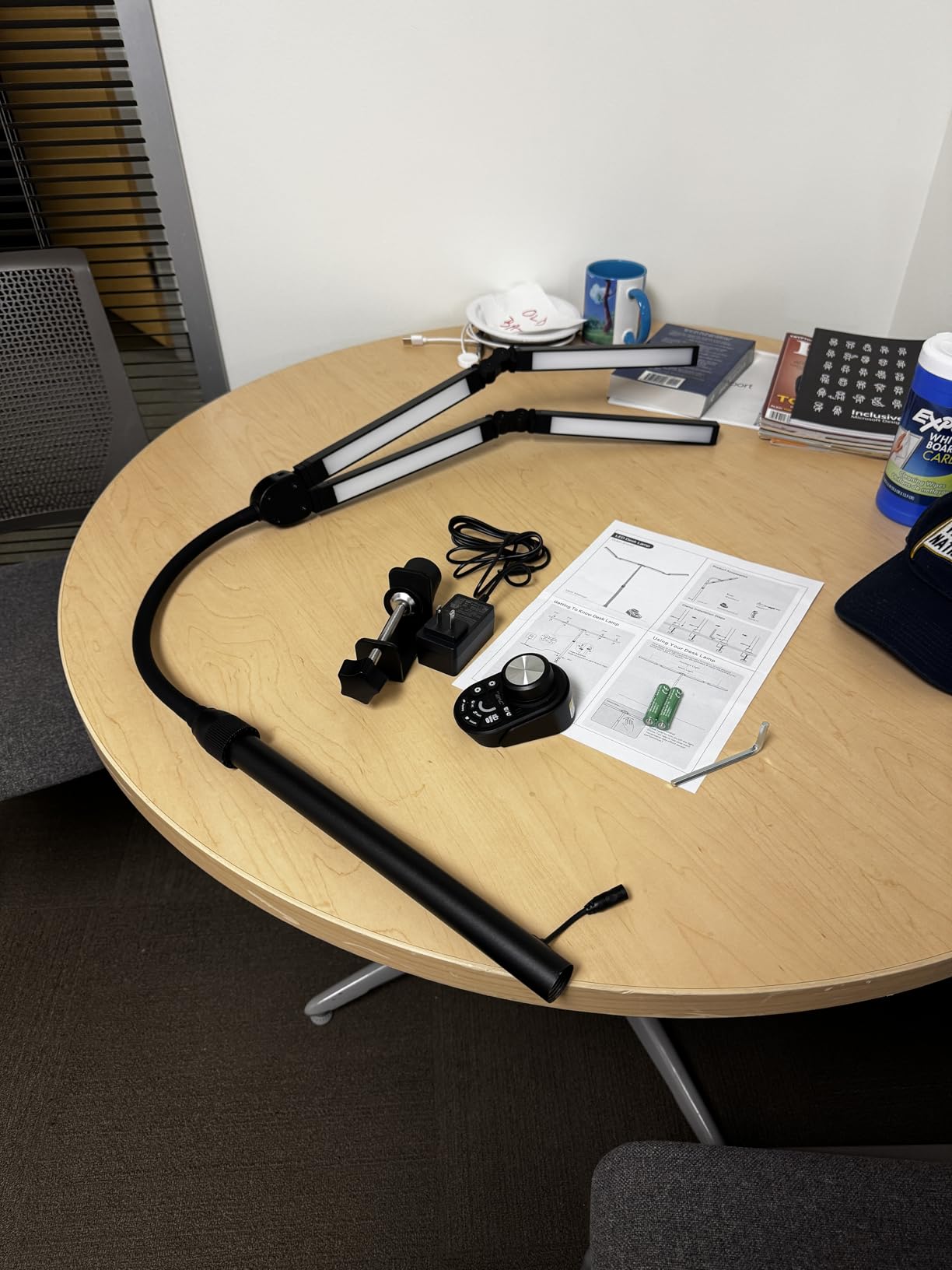 Adjustable LED Desk Lamp with Clamp & Remote, Wide 4-Head | Eye-Caring CRI95+, Stepless Dimming & Color Temp Control, Flexible Neck, 5-Mode, For Reading, Crafting customer photo 2