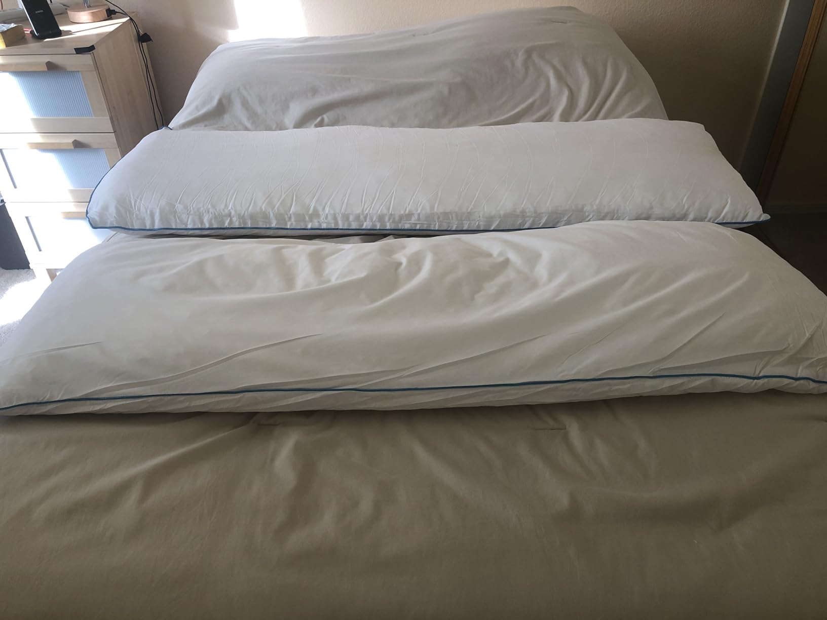 YZ HOME Full Body Pillow Insert -Large Long Bed Pillow for Side Sleeper | Full Body Pillow for Adults, Adjustable Height, Long Sleeping Breathable Bed Pillow-(White,20x54'') customer photo 1