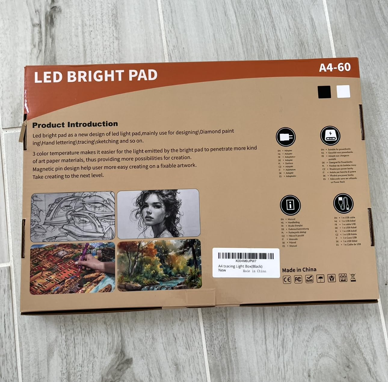 Zocelight A4 Diamond Art Light Board, 11000 Lux Super Bright Light Box for Tracing, Side Button Design, 3 Color Light pad, Magnetic Ultra Light Table for Diamond Painting,Sketching, Weeding Vinyl(Black) customer photo 1