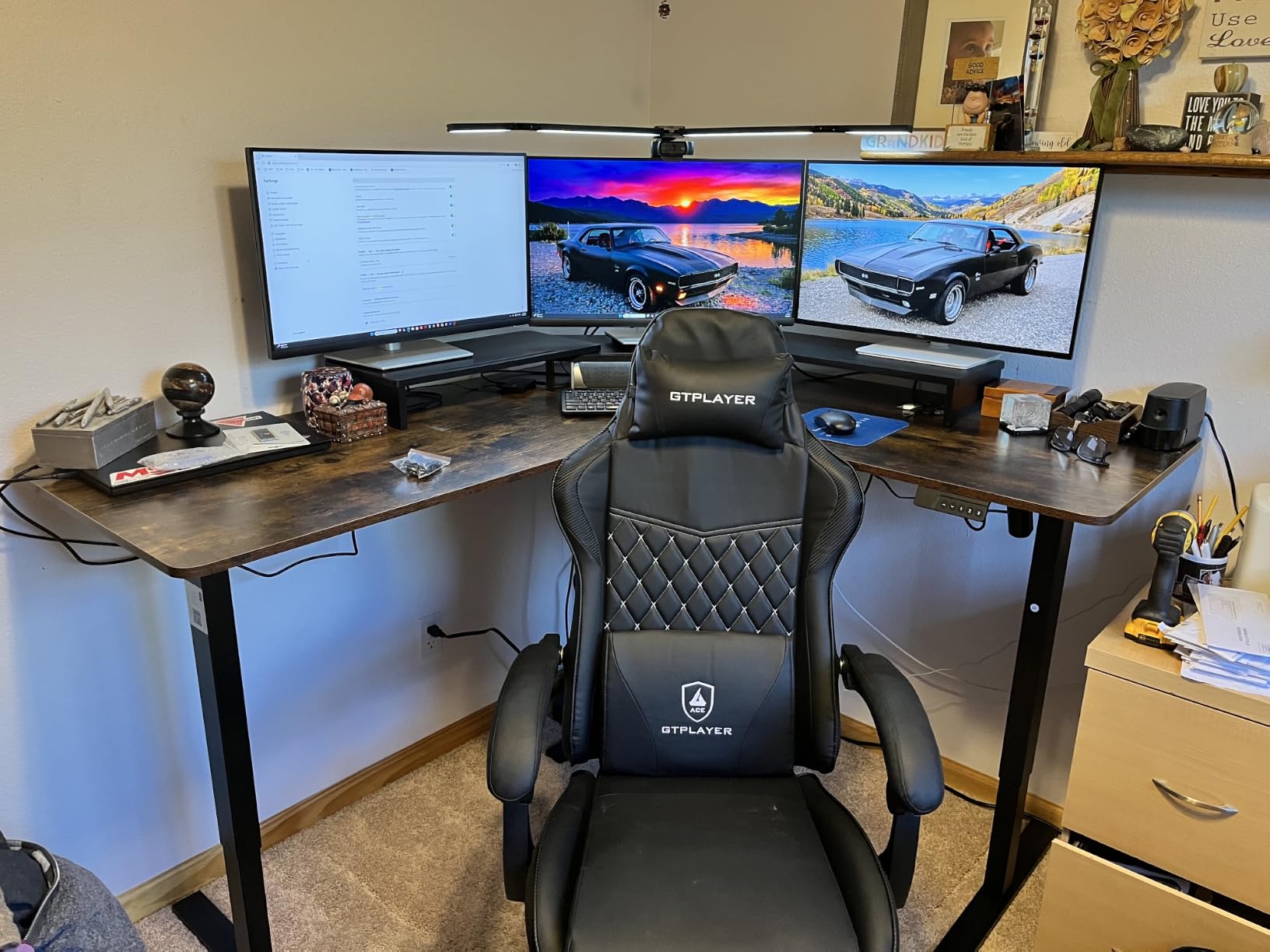 SIAGO L-Shaped Standing Desk - 75 x 63 Inch Adjustable Corner Standing Desk with Charging Station - L Shape Sit Stand Table with Memory Controller, Splice Board for Home Office customer photo 2