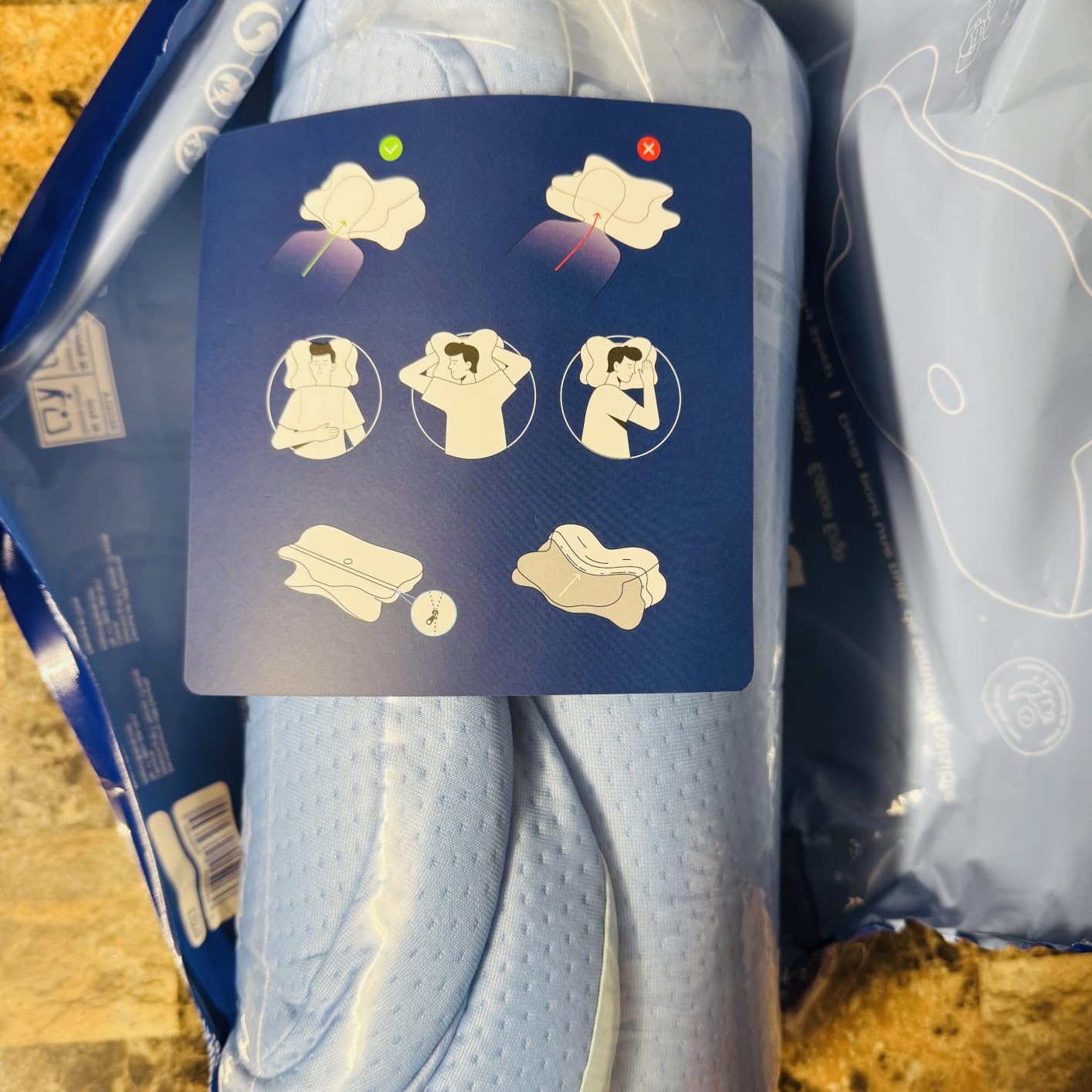 Derila Ergo Cervical Neck Pillow for Sleeping Pillow Contour Memory Foam Pillows for Back, Side Sleeper Pillows 21.25 x 14.17 x 4.72 inches customer photo 2