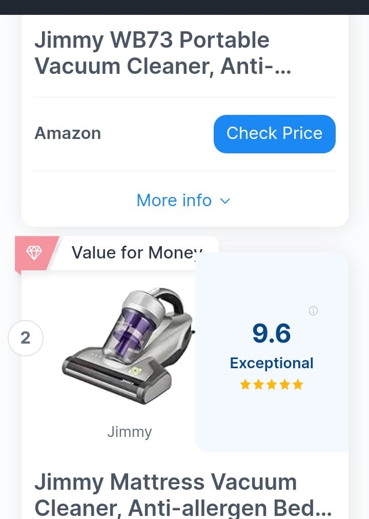 Jimmy BX7 Pro Mattress Vacuum Cleaner, Bed Vacuum Cleaner with UV-C & Ultrasonic & 5s Quick Heating, 16Kpa Suction 480W Handheld Vacuums for Dust & Pet Hair with HEPA(Gray, Corded) customer photo 2