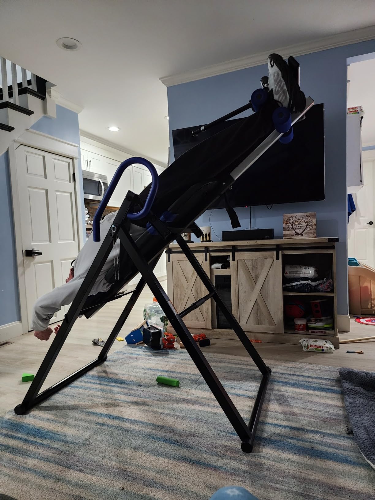 Dripex Heavy Duty Gravity Inversion Table 300 lbs Capacity | Inversion Tables for Back Pain Relief with Adjustable Headrest/ Lumbar Support customer photo 1