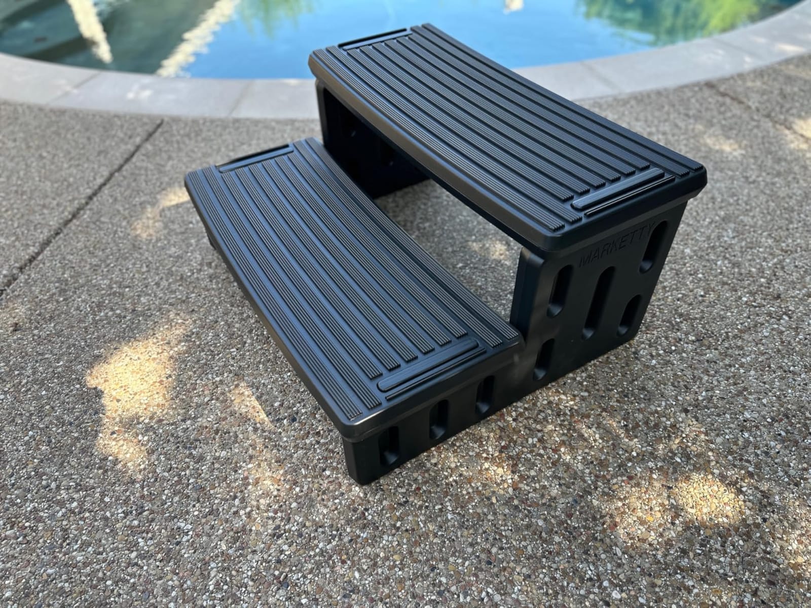Hot Tub Steps, Non-Slip 2 Step Spa Stairs for Outdoor & Indoor, Gray customer photo 2