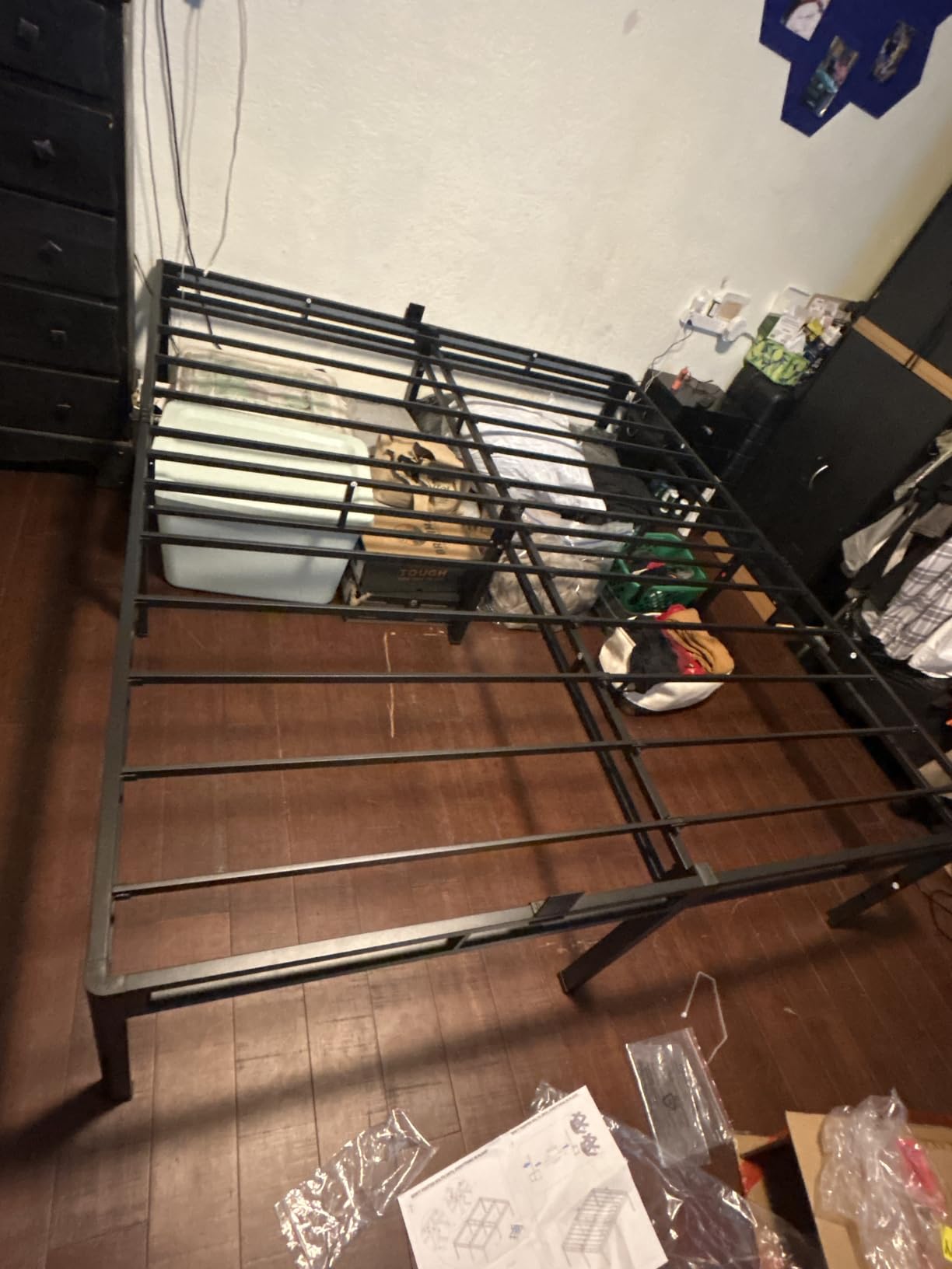 NKZ Queen Size Metal Platform Bed Frame, 24 Inch Dual-Layer Heavy Duty Base | 2-in-1 Base, 4000LBS Load Capacity, Noise-Free, Round Corner Legs, 4 Mattress Stoppers, Easy Assembly, No Box Spring need customer photo 1