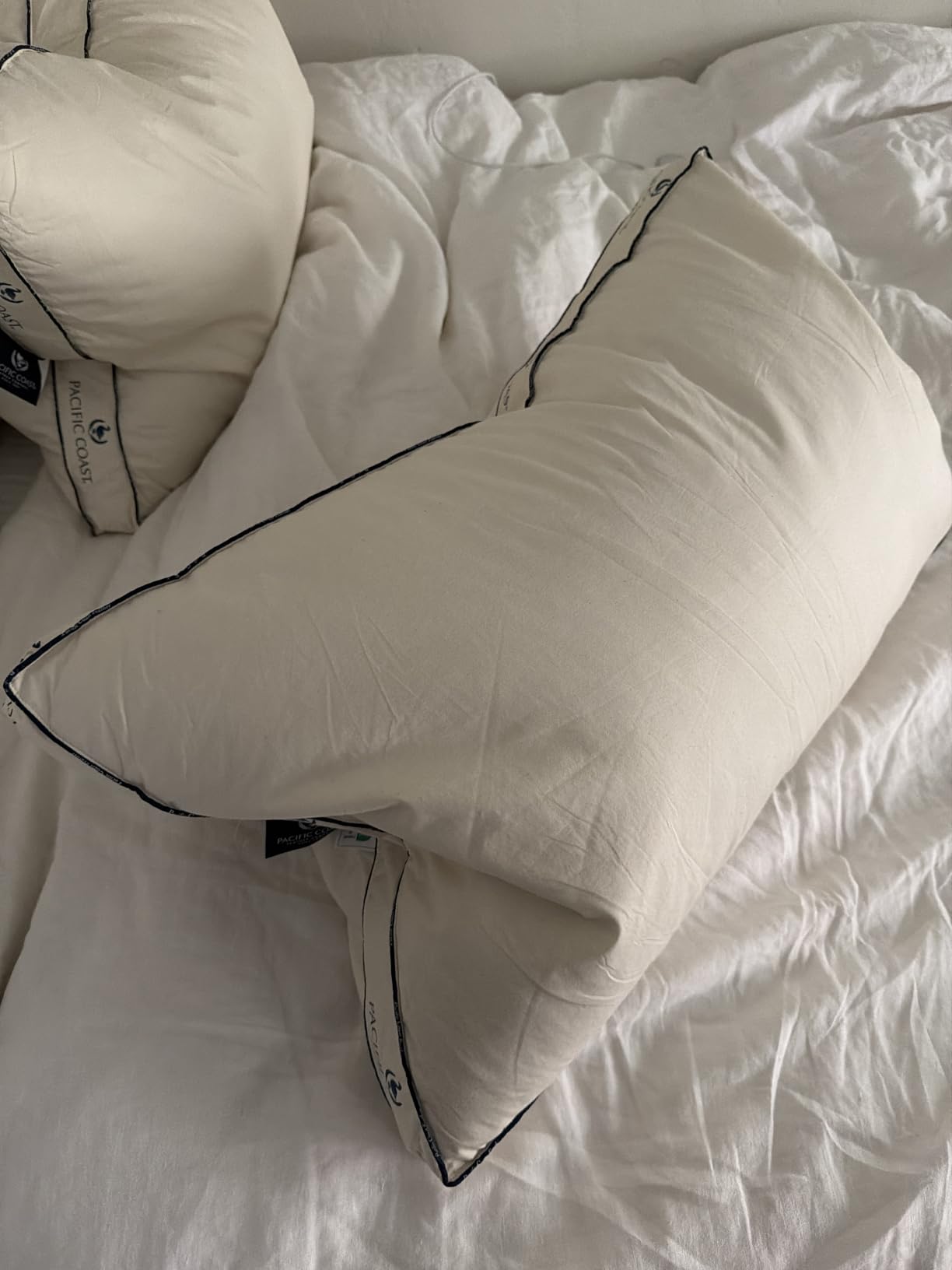 Pacific Coast Goose Feather and Down Pillows, Queen Size Set of 2, Gusseted Pillows, Bed Pillows for Sleeping, Good for Side and Back Sleepers, 100% Organic Cotton Fabric customer photo 1