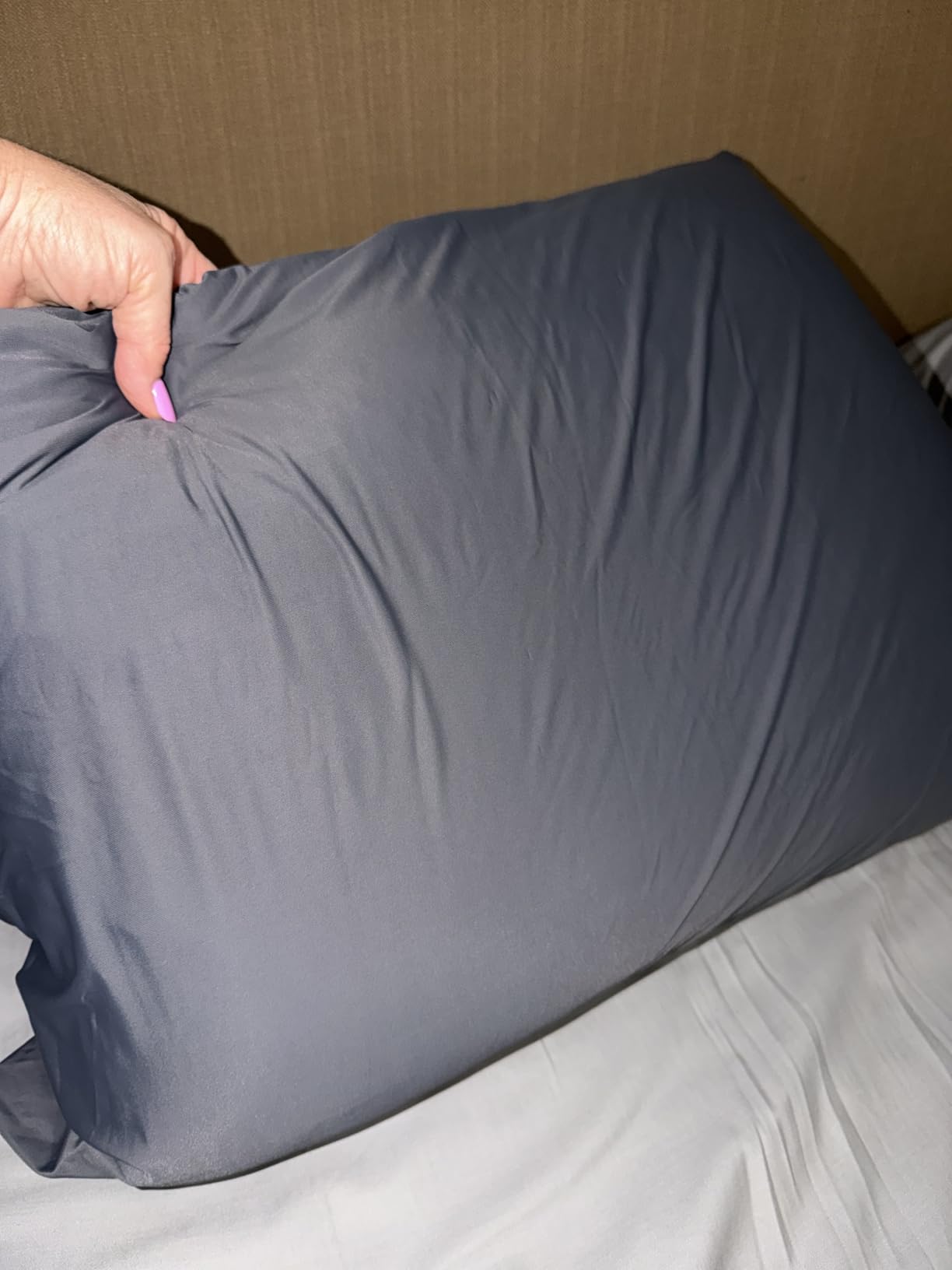 Ultra-Chill Cooling Pillowcase Set of 2 for Hot Sleepers, Softer Than Silk Pillow Cases for Protecting Hair & Skin, Breathable Bed Pillow Covers w/ Zipper (Light Gray, Standard) customer photo 1