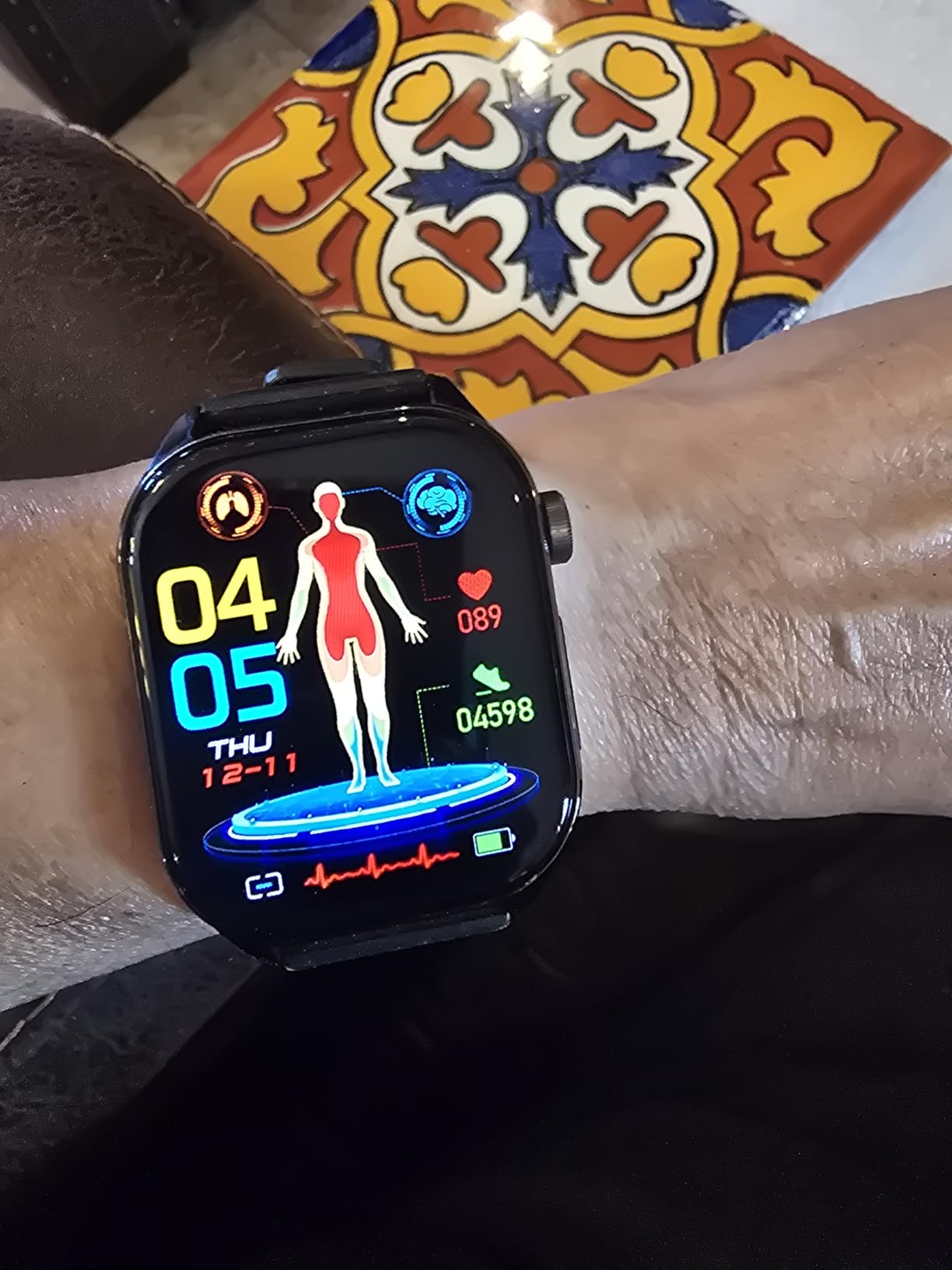 Advanced Health Smartwatch for Women Men with Real-Time Monitoring of Heart Rate, Blood Oxygen, Body Temperature, Blood Pressure, Sleep Auality and Stress Levels.Always-On Display, for Android & iOS customer photo 1