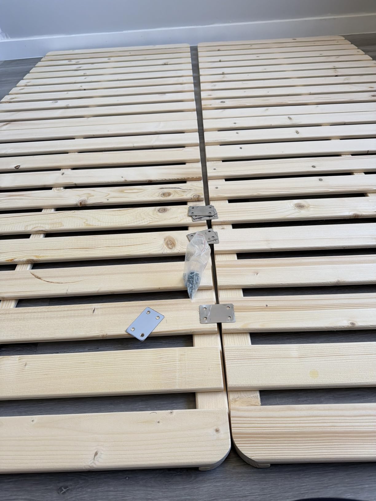 Floor Bed Frame, Foldable Japanese Tatami Bed Frame for Futon Mattress | Solid Wood Slats, Breathable, Moisture-Proof, Bed Plate for Floor Sleeping Bedding, Standard Full: 75