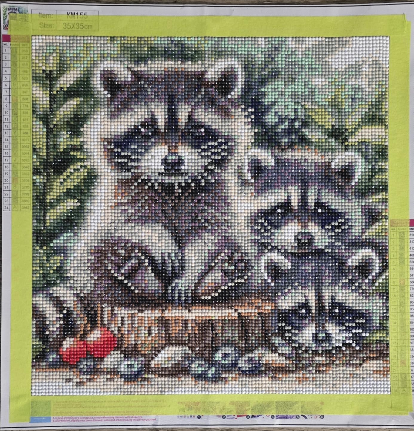 5D Animals Diamond Painting Kits for Adults,Raccoon Family Diamond Art Kits customer photo 2