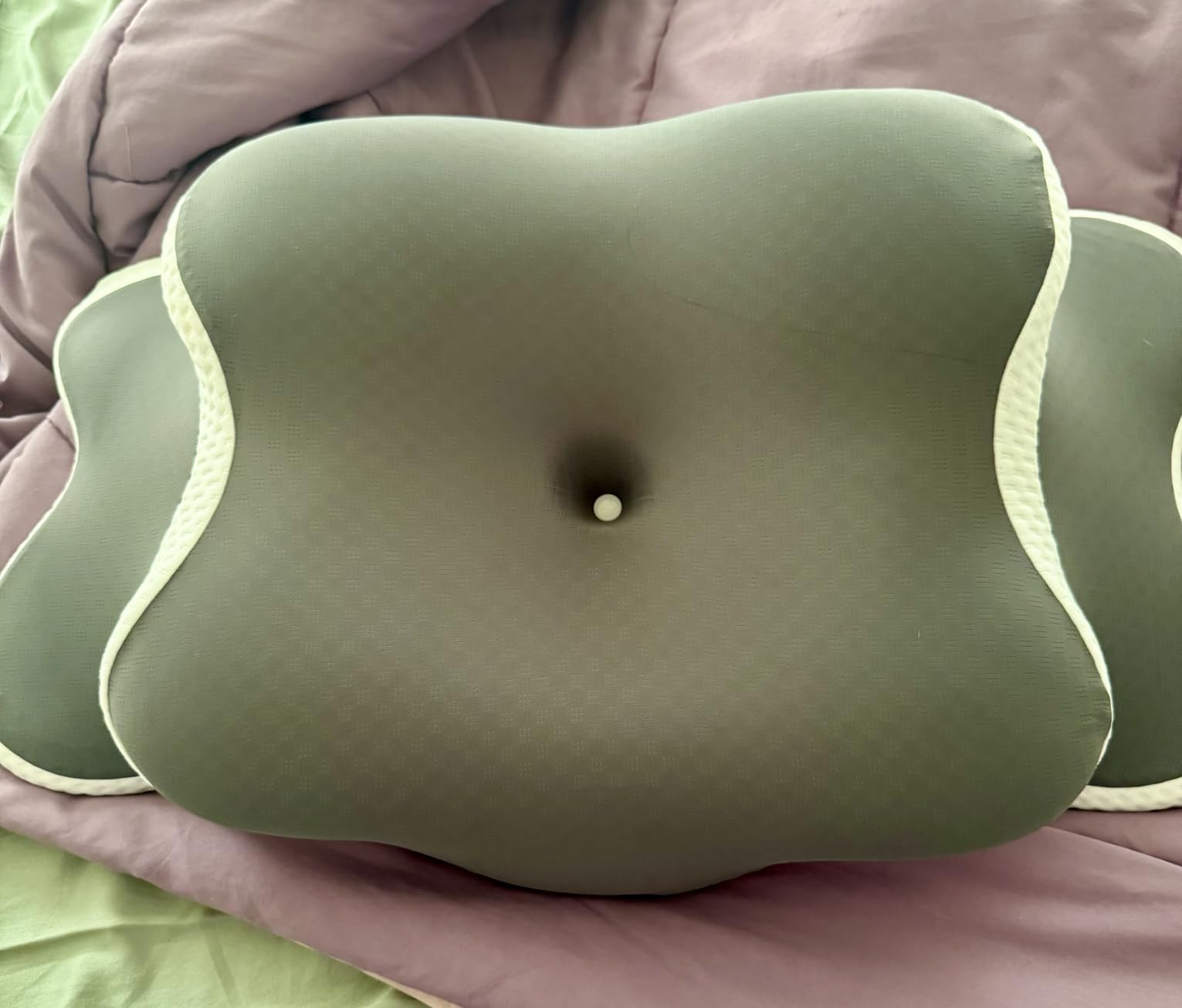 Ergo Pillow for Sleep Apnea, Neck Pain, and Snoring Relief | Cervical Neck Pillow for Neck Pain Relief & Side Sleeper | Orthopedic Memory Foam with Ergonomic Neck Support, Gray, Standard customer photo 1