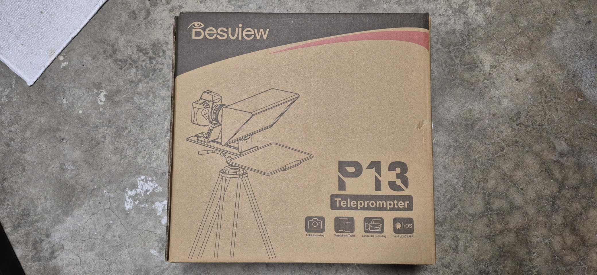 Desview P13 Teleprompter 13 Inch Aluminum Alloy with High Definition Glass, Compatible with iPad Tablet Phone DSLR, Portable No-Assembly Design for Video Recording customer photo 2
