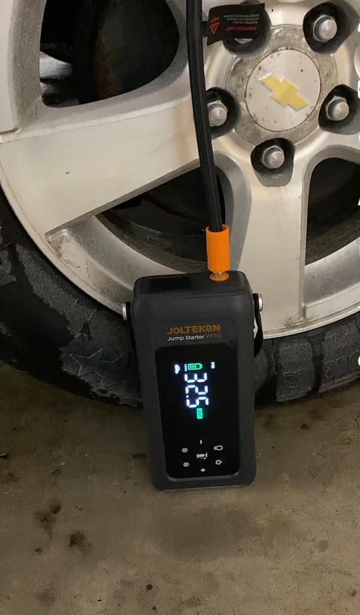 Car Battery Jump Starter with Air Compressor 4500A 150PSI, Car Jumper Starter Portable (9L Gas/8L Diesel), Jump Box Car Battery with Auto-Shutoff Tire Inflator, Jumper Cables and Light customer photo 1