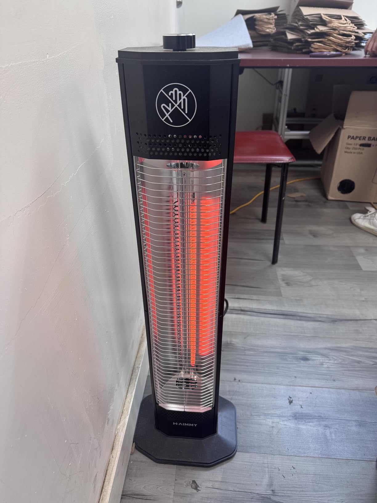 Outdoor Electric Patio Heater, 34-inch 1500W Infrared Tower Heater with Instant Heating, Tip-Over & Overheat Protection, IPX5 Waterproof Space Heater for Patio Garage Workshop Indoor & Outdoor Use customer photo 1